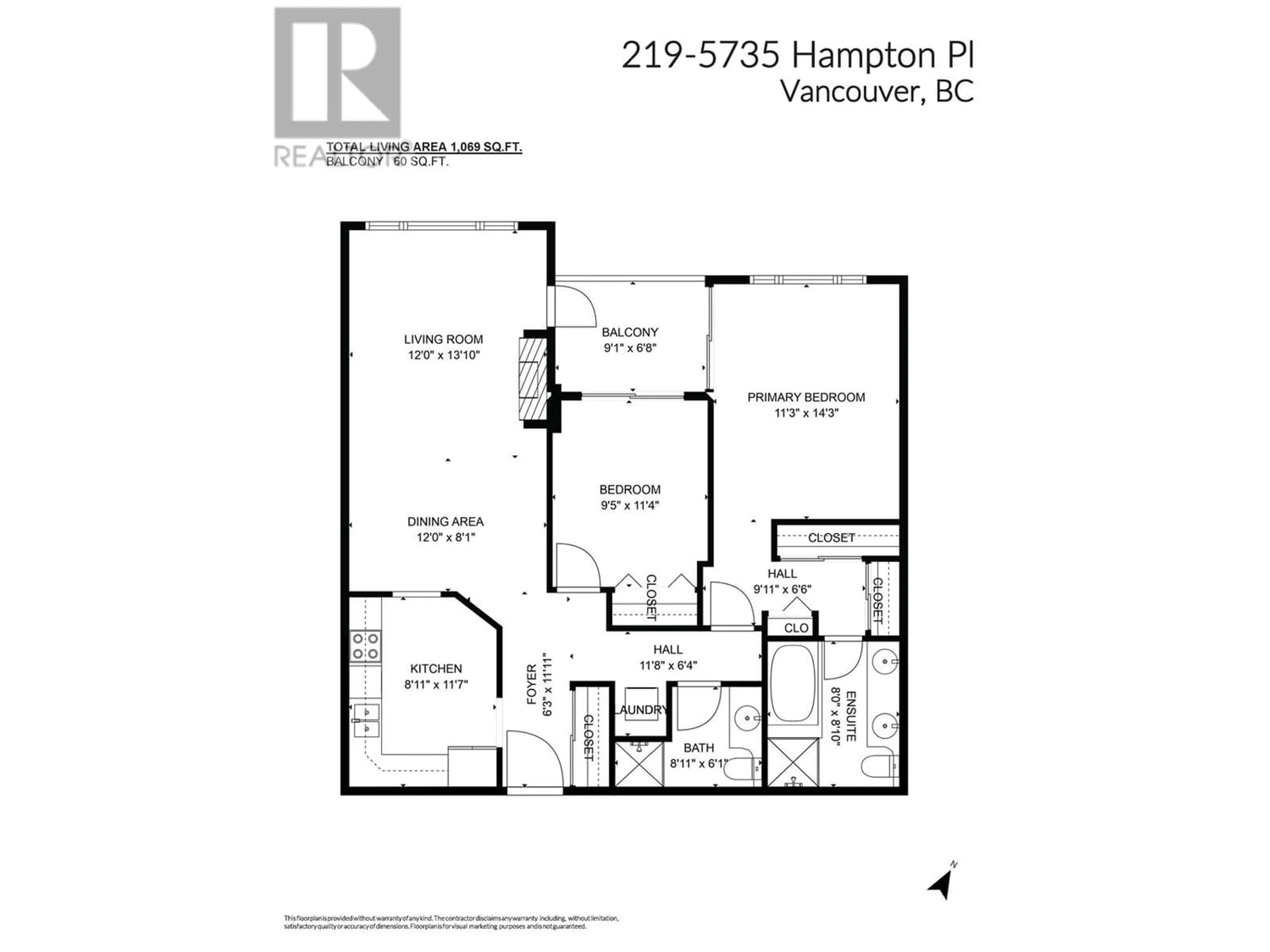 Floor plan for 219 5735 HAMPTON PLACE, Vancouver British Columbia V6T2G8
