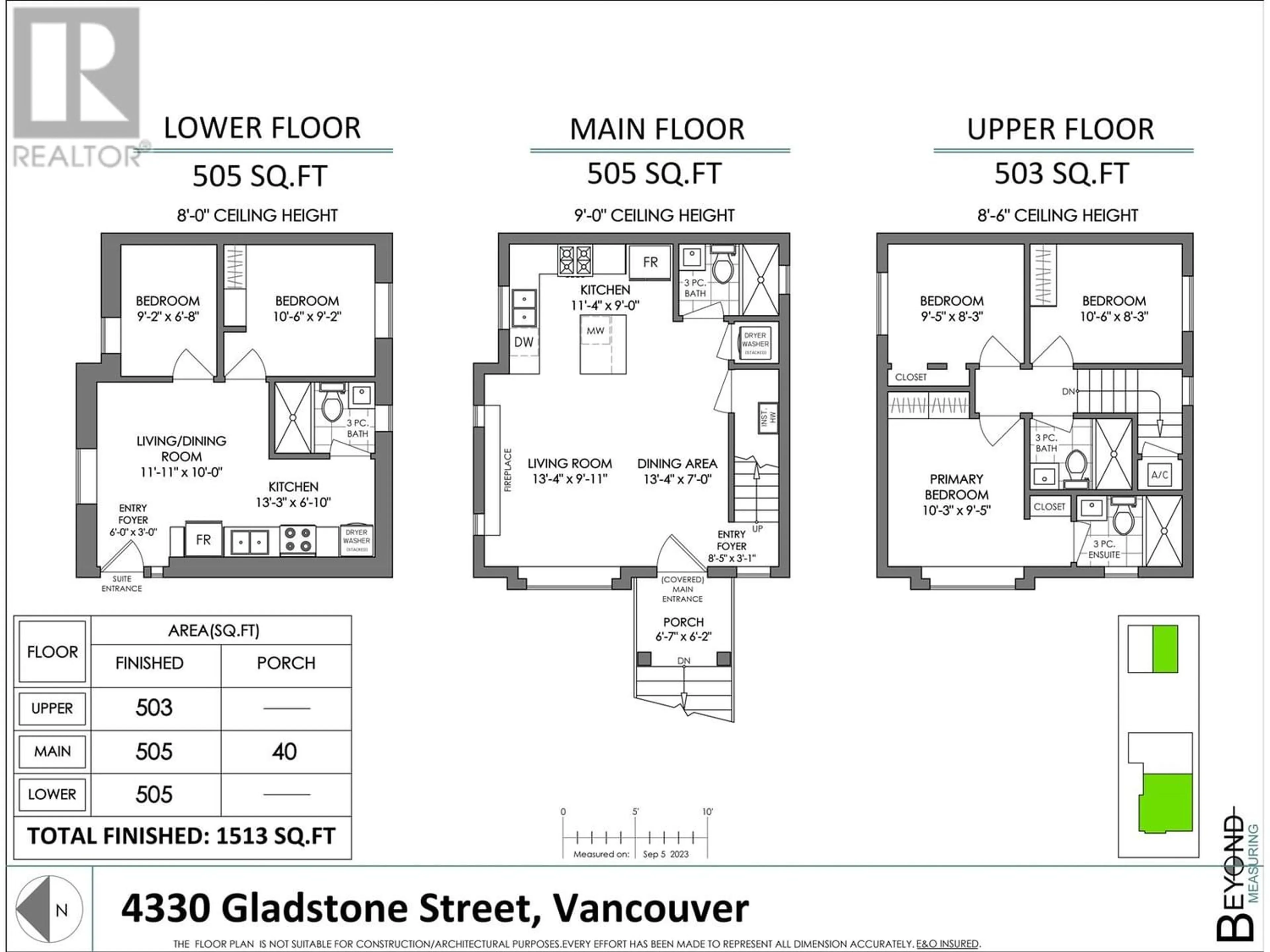 Floor plan for 4330 GLADSTONE STREET, Vancouver British Columbia V5N4Z5