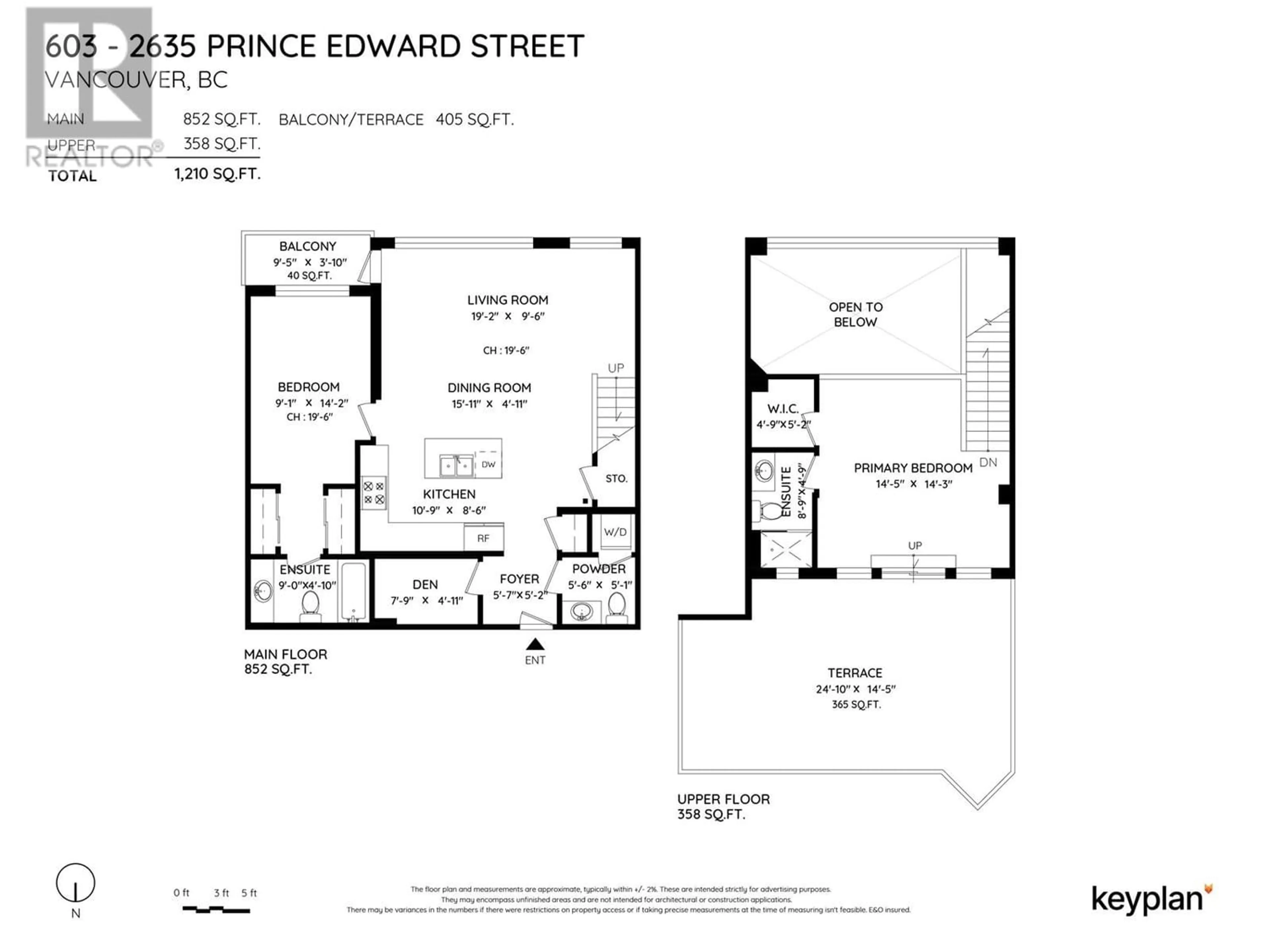 Floor plan for PH603 2635 PRINCE EDWARD STREET, Vancouver British Columbia V5T4V7