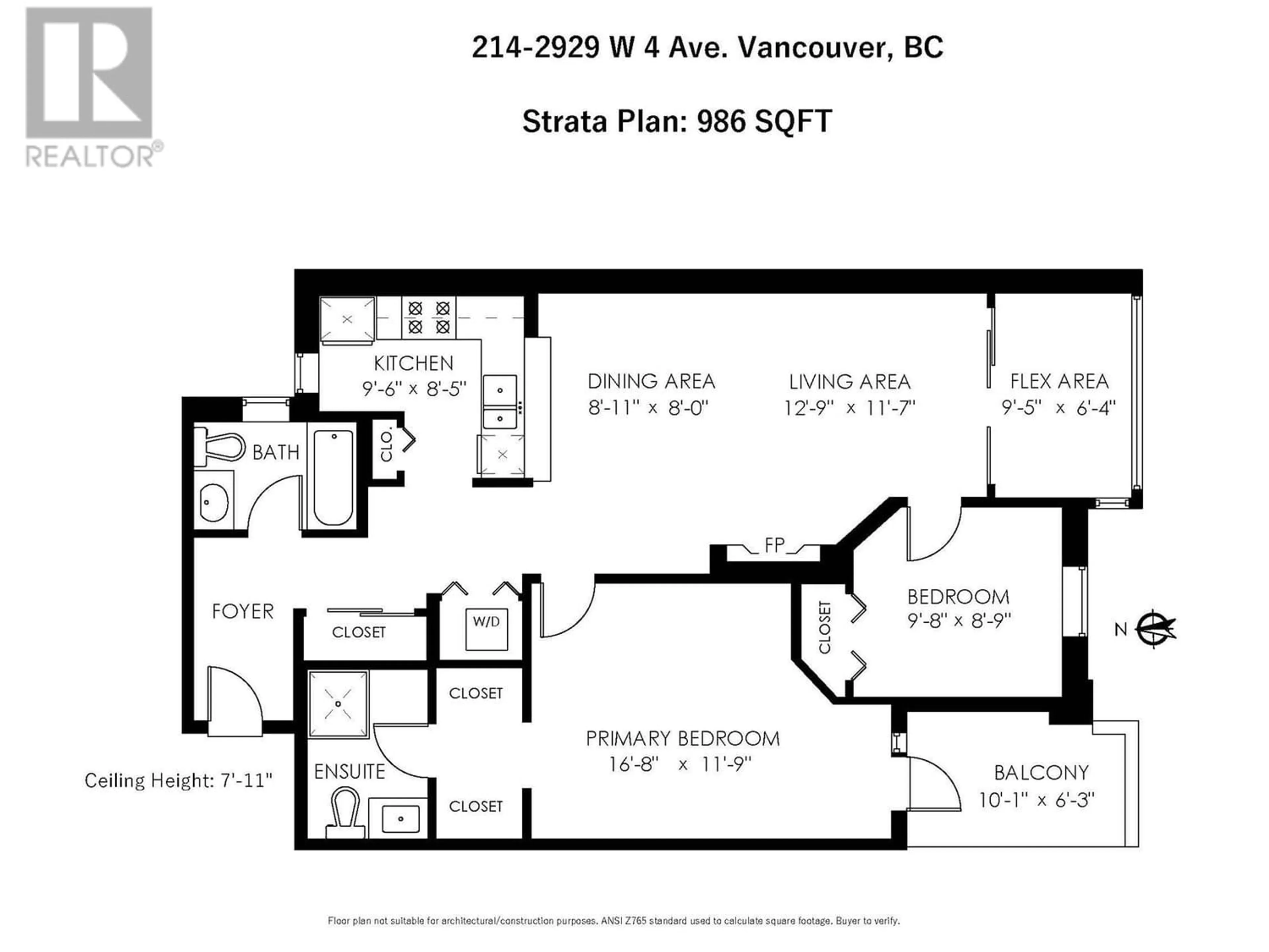 Floor plan for 214 2929 W 4TH AVENUE, Vancouver British Columbia V6K4T3