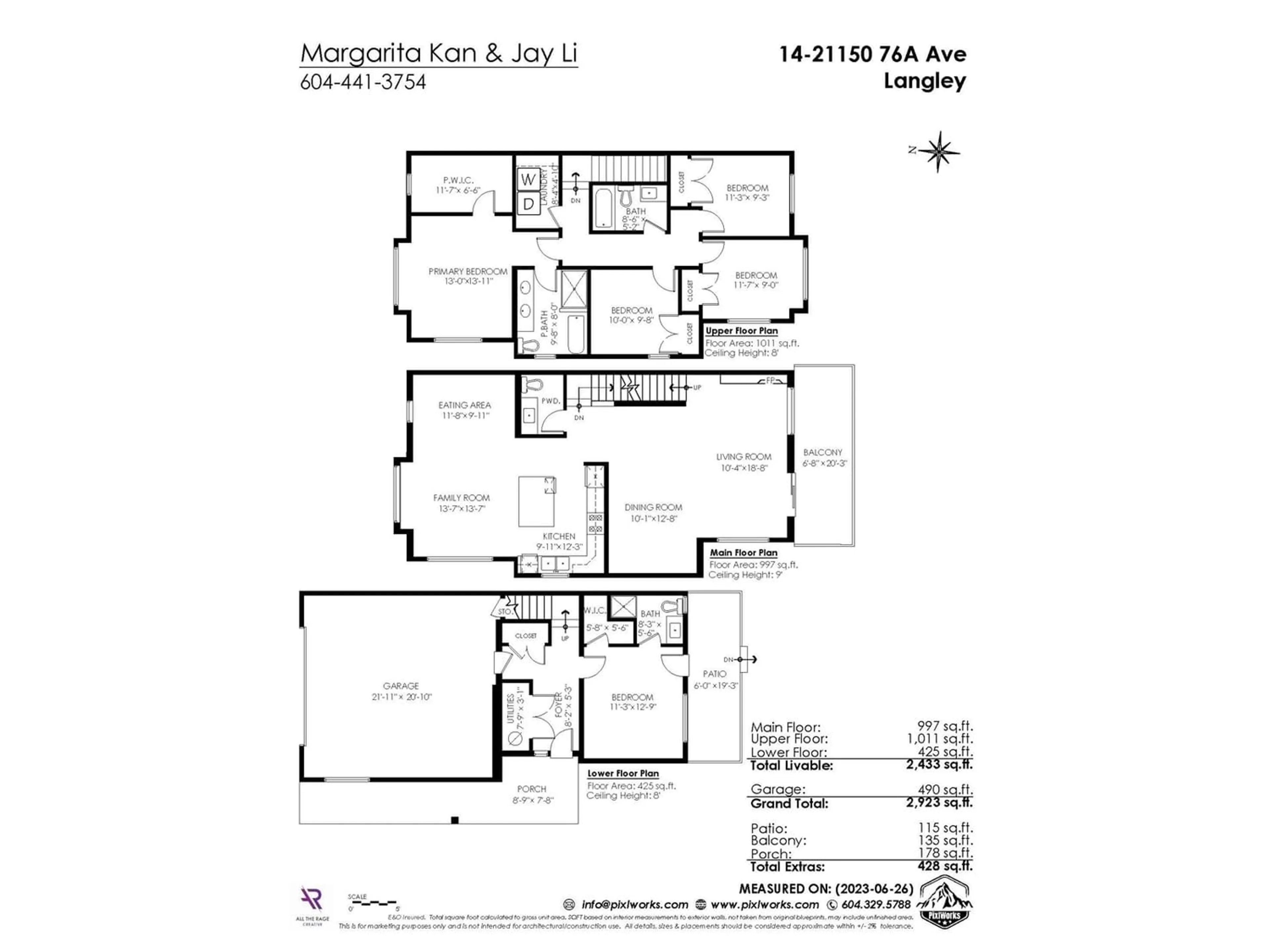 Floor plan for 14 21150 76A AVENUE, Langley British Columbia V2Y0V9