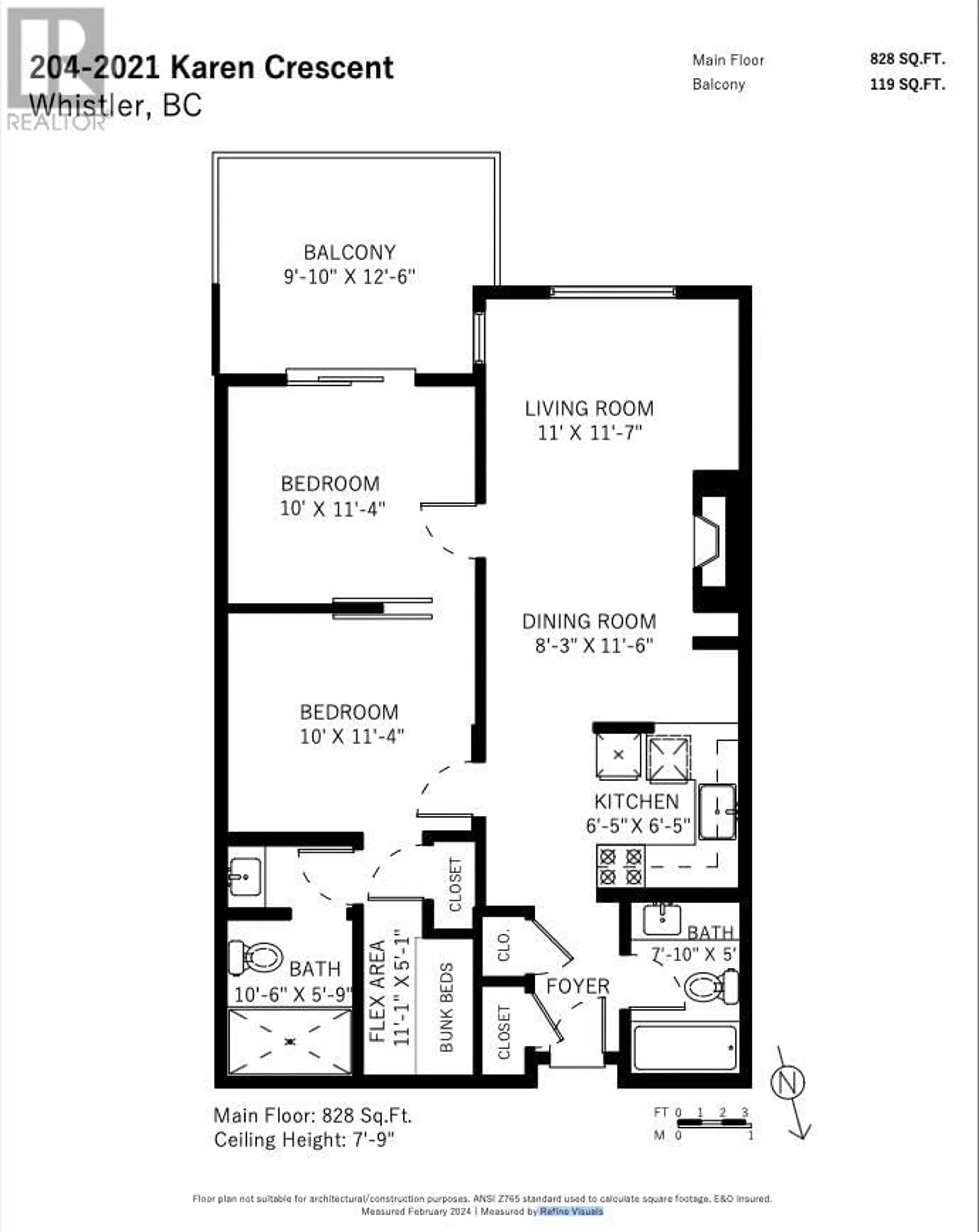 Floor plan for 204 2021 KAREN CRESCENT, Whistler British Columbia V8E0H1