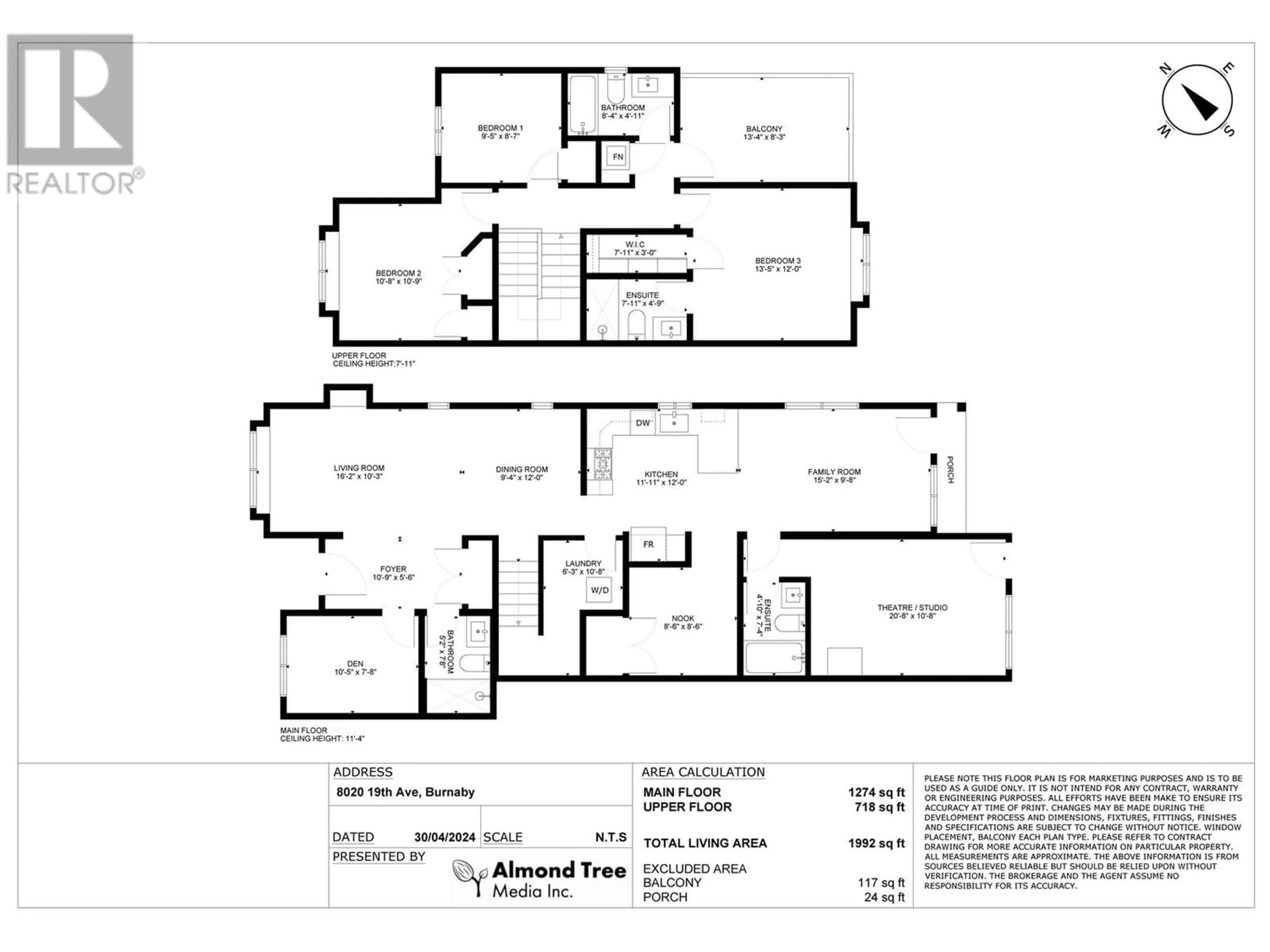 Floor plan for 8020 19TH AVENUE, Burnaby British Columbia V3N1G3