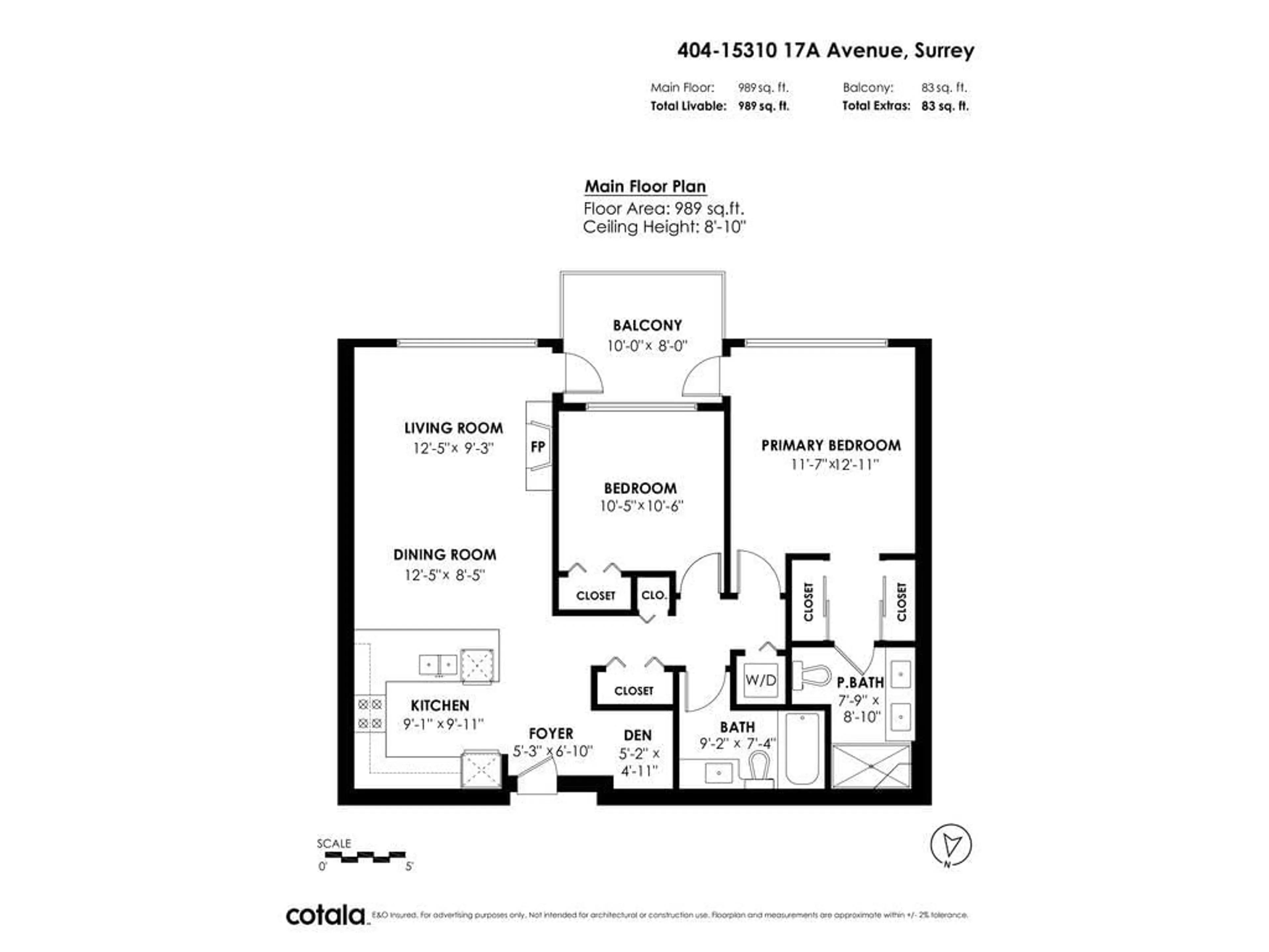 Floor plan for 404 15310 17A AVENUE, Surrey British Columbia V4A1V3