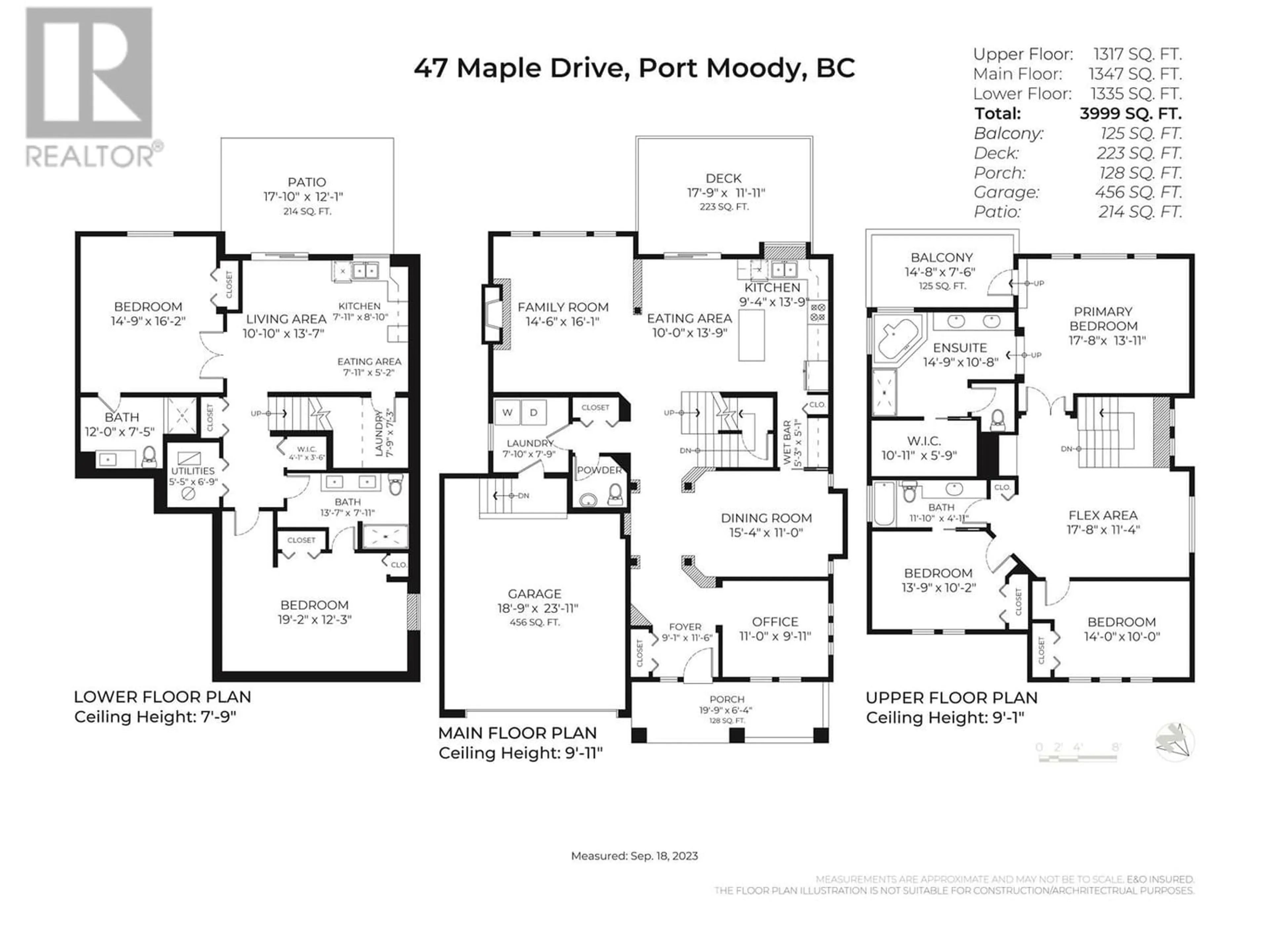 Floor plan for 47 MAPLE DRIVE, Port Moody British Columbia V3H5M8