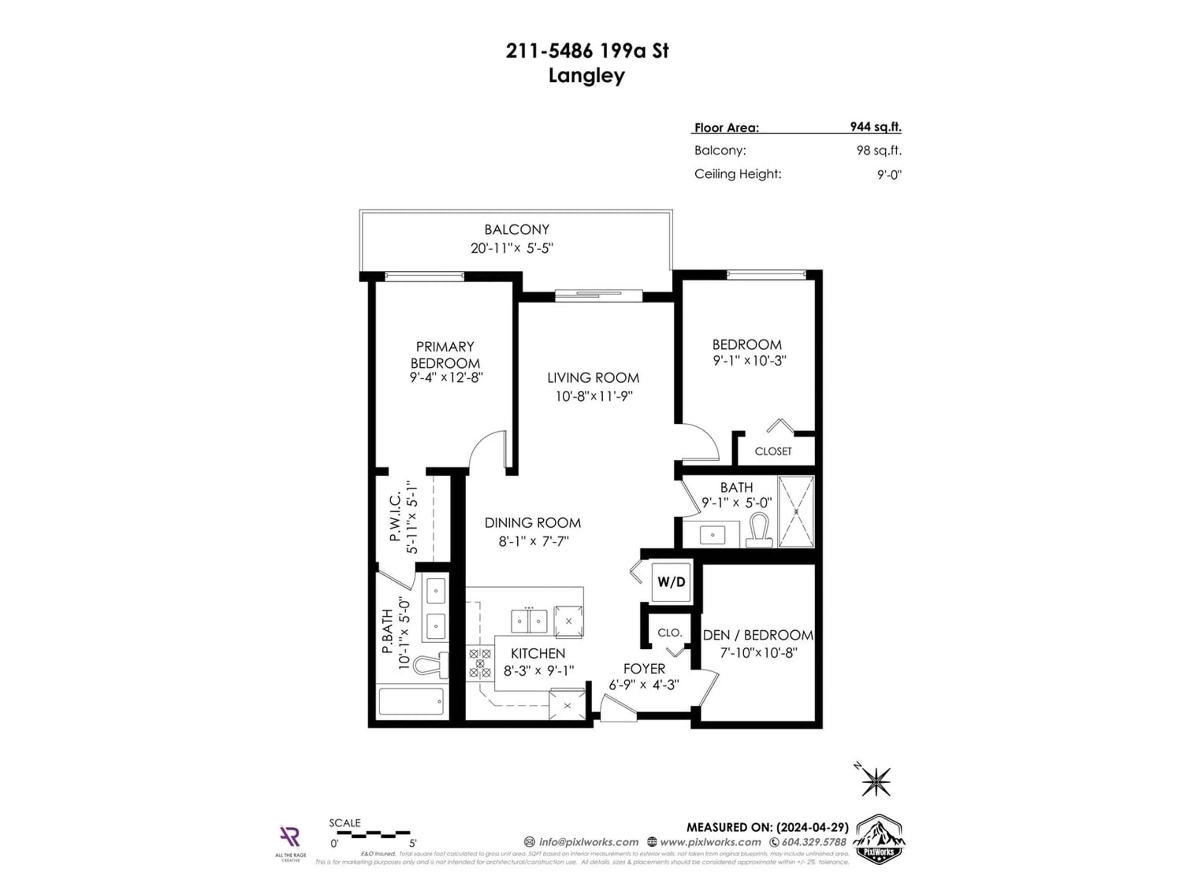 Floor plan for 211 5486 199A STREET, Langley British Columbia V3A0N6