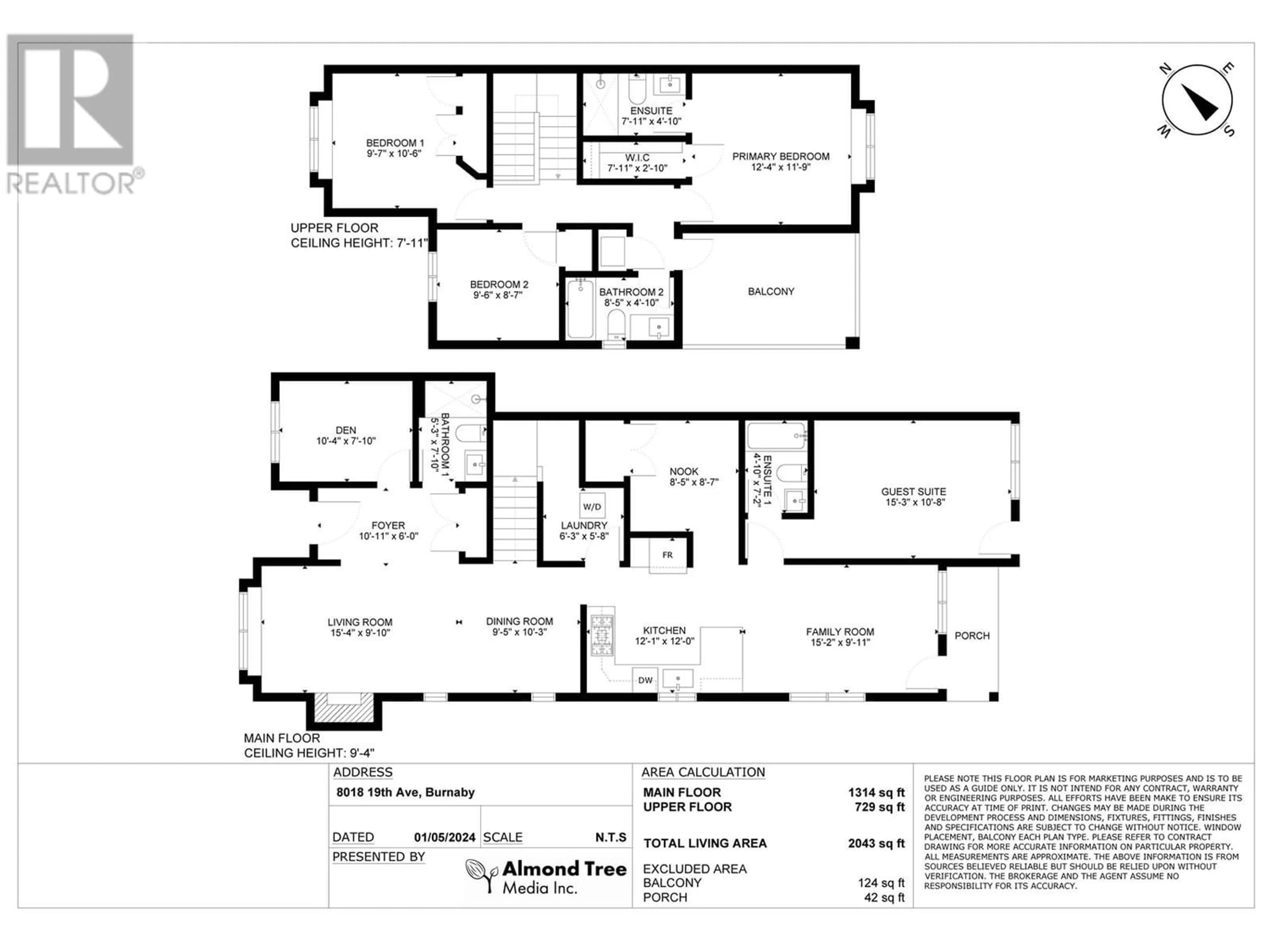 Floor plan for 8018 19TH AVENUE, Burnaby British Columbia V3N1G3