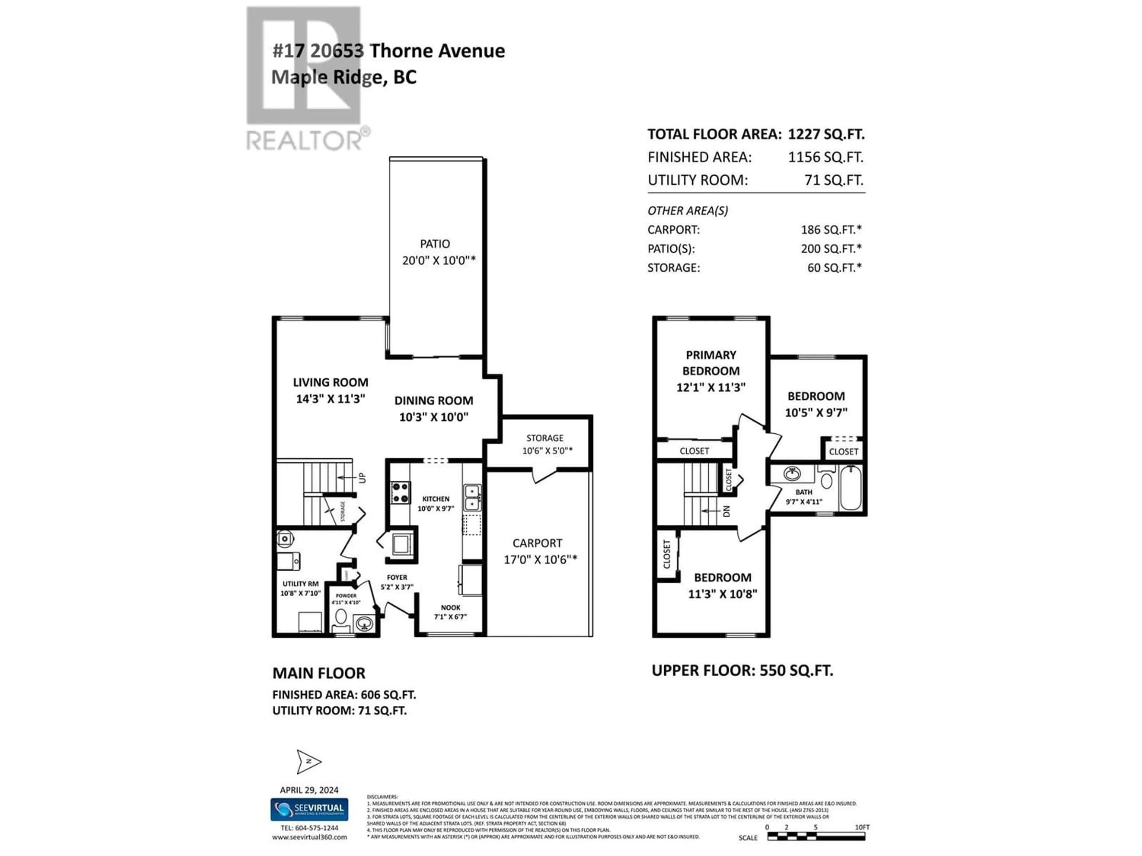 Floor plan for 17 20653 THORNE AVENUE, Maple Ridge British Columbia V2X8G2