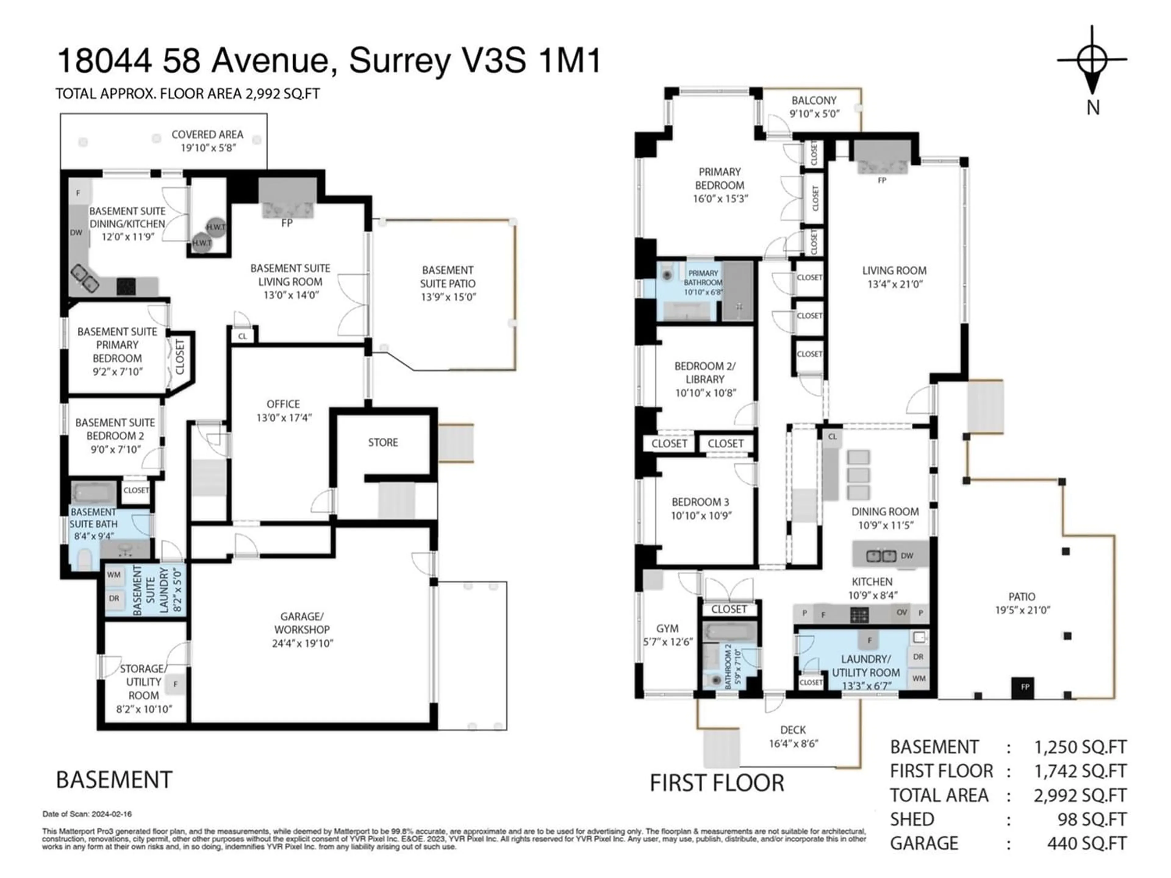 Floor plan for 18044 58 AVENUE, Surrey British Columbia V3S1M1