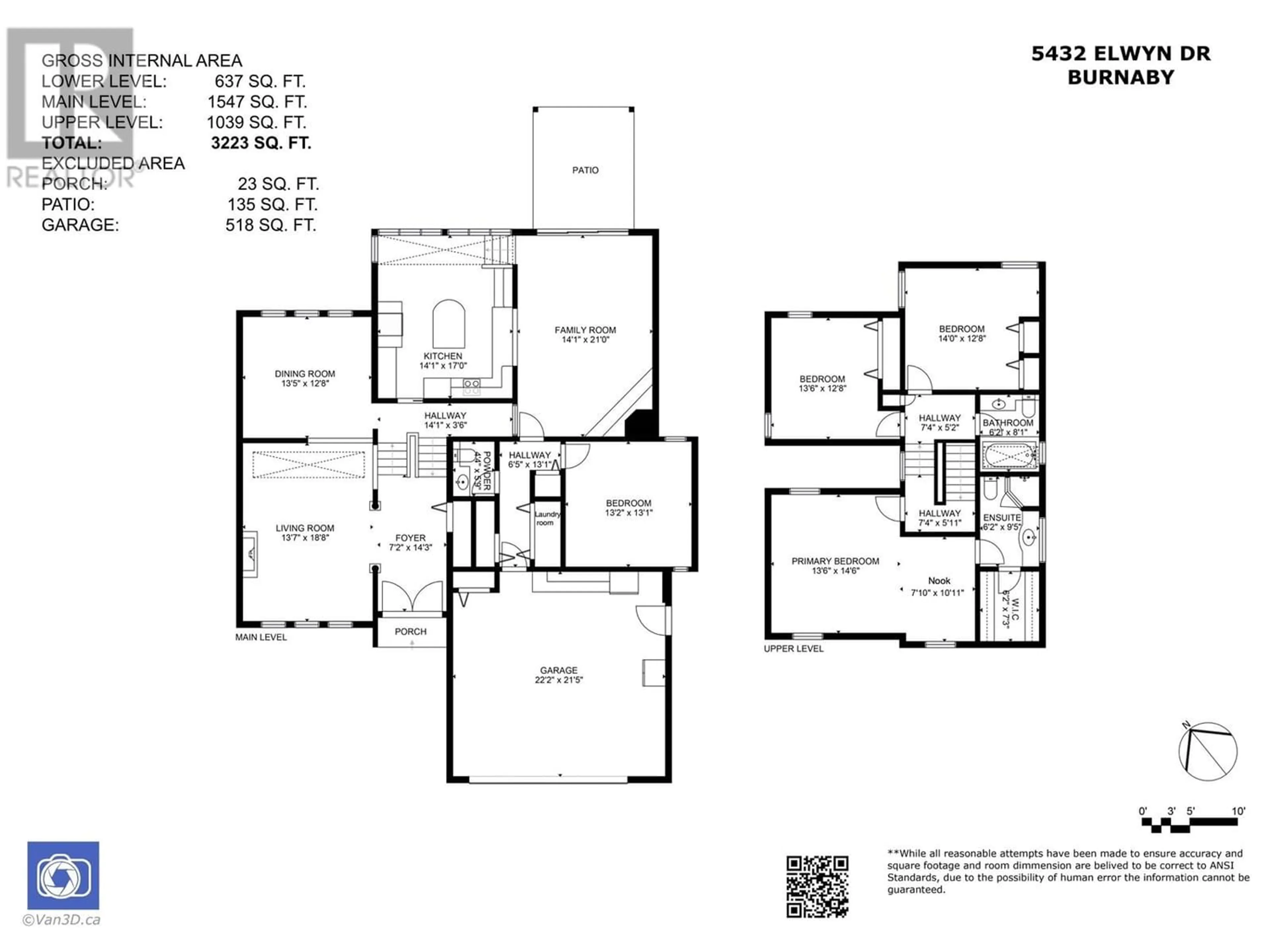 Floor plan for 5432 ELWYN DRIVE, Burnaby British Columbia V5E4A2