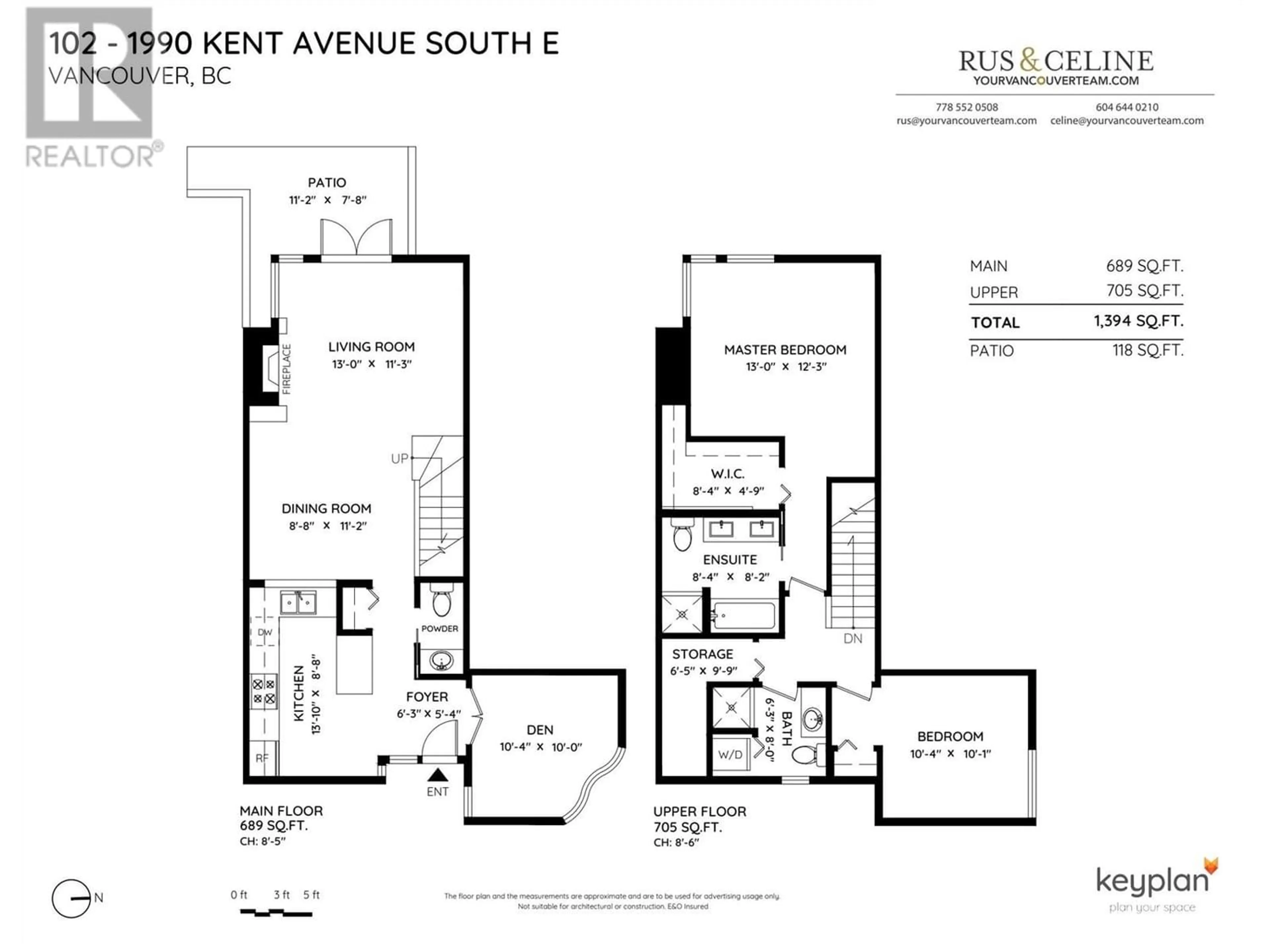 Floor plan for 102 1990 E KENT AVENUE SOUTH, Vancouver British Columbia V5P4X5