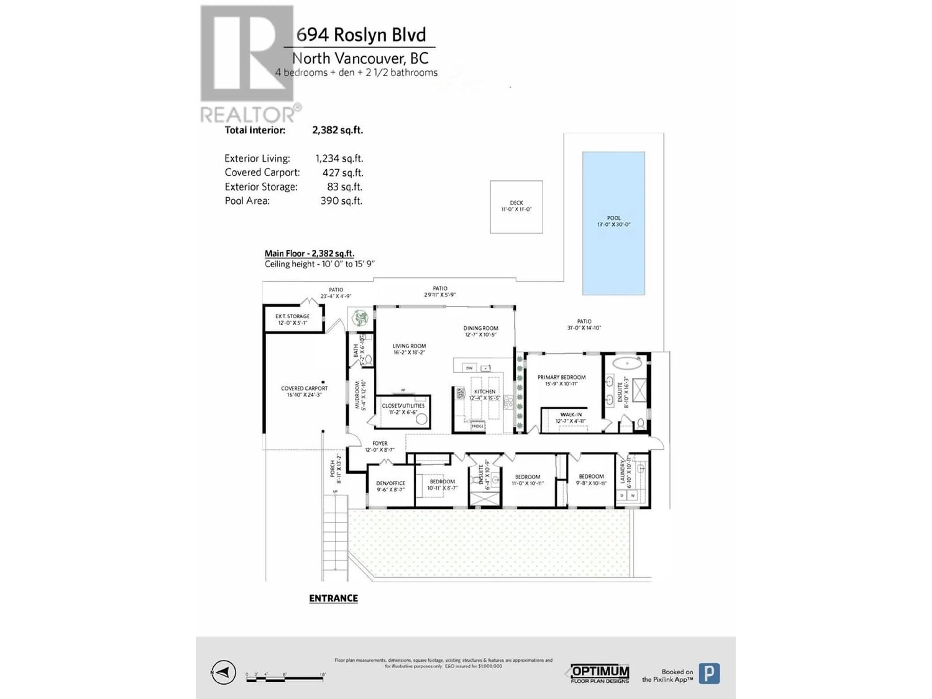 Floor plan for 694 ROSLYN BOULEVARD, North Vancouver British Columbia V7G1P3