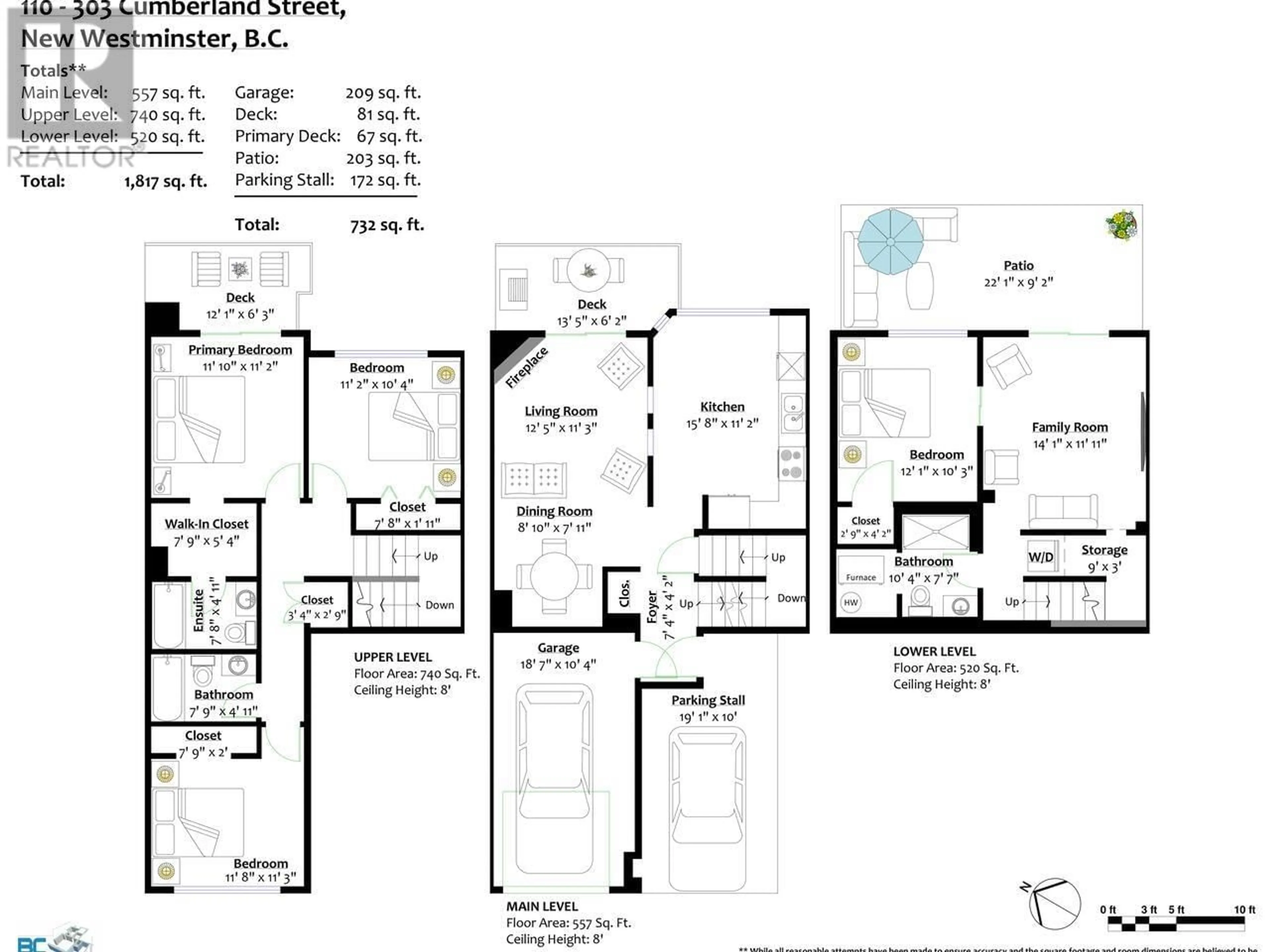 Floor plan for 110 303 CUMBERLAND STREET, New Westminster British Columbia V3L3G2