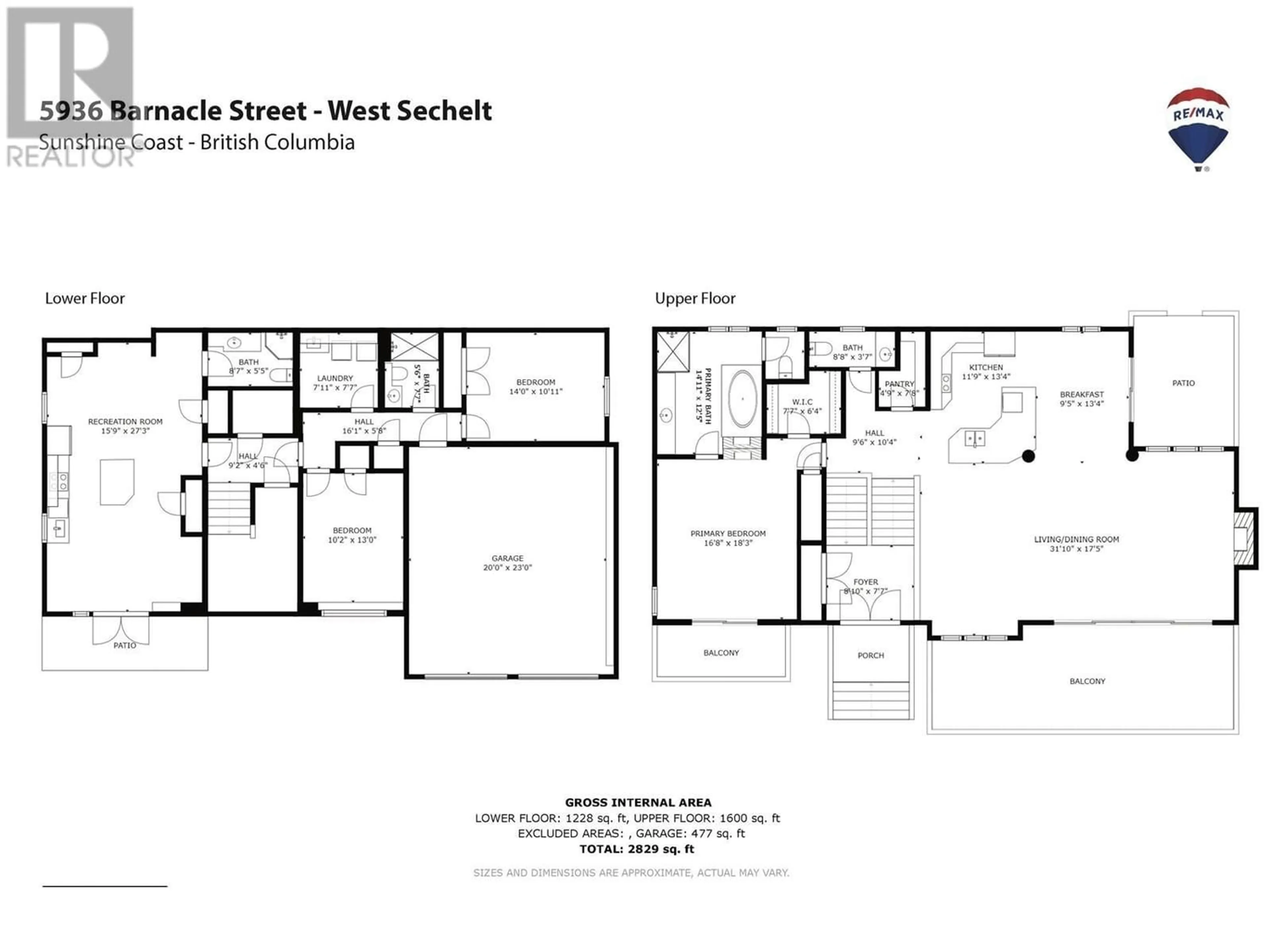 Floor plan for 5936 BARNACLE STREET, Sechelt British Columbia V7Z0V4
