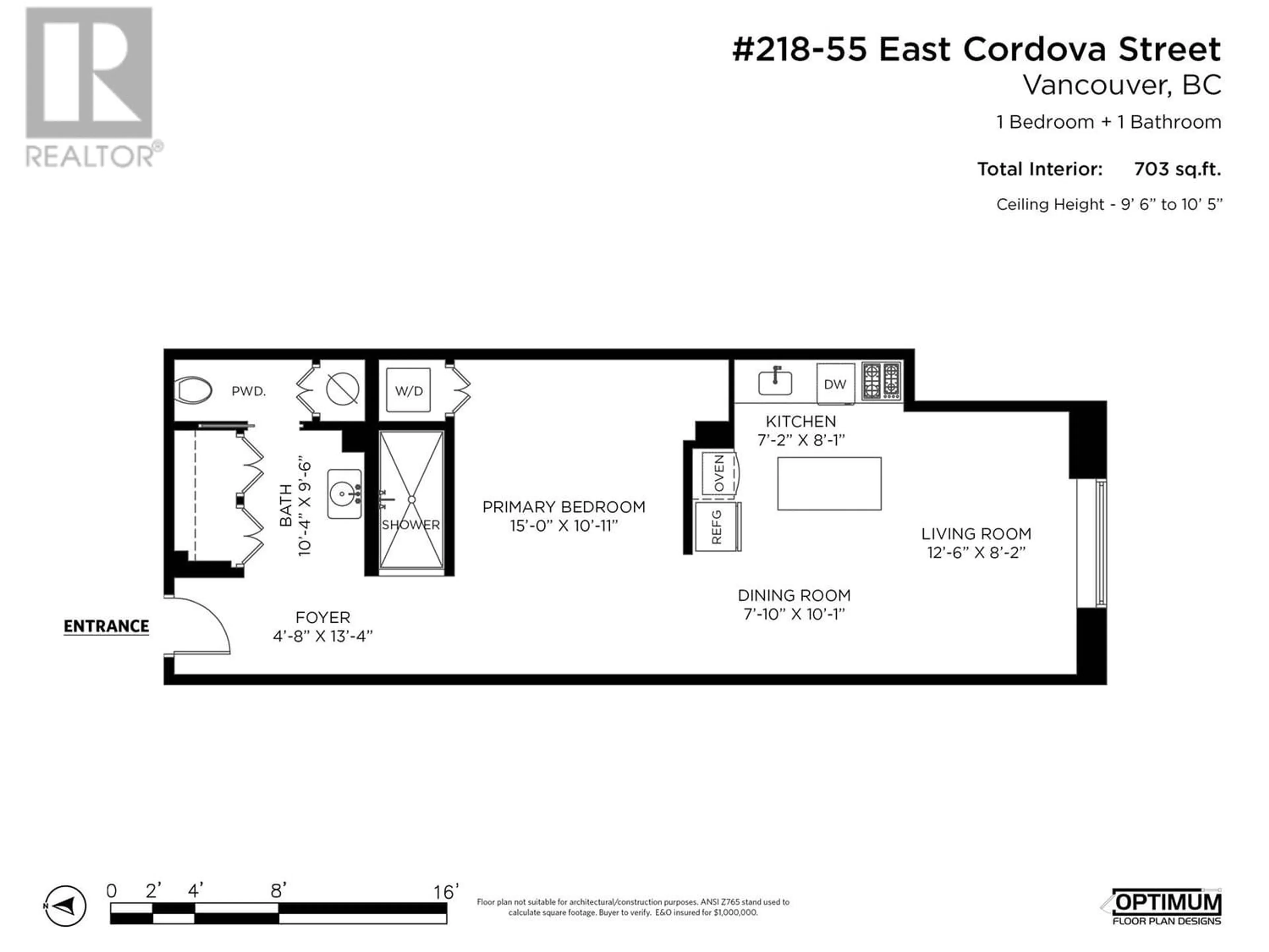 Floor plan for 218 55 E CORDOVA STREET, Vancouver British Columbia V6A0A5