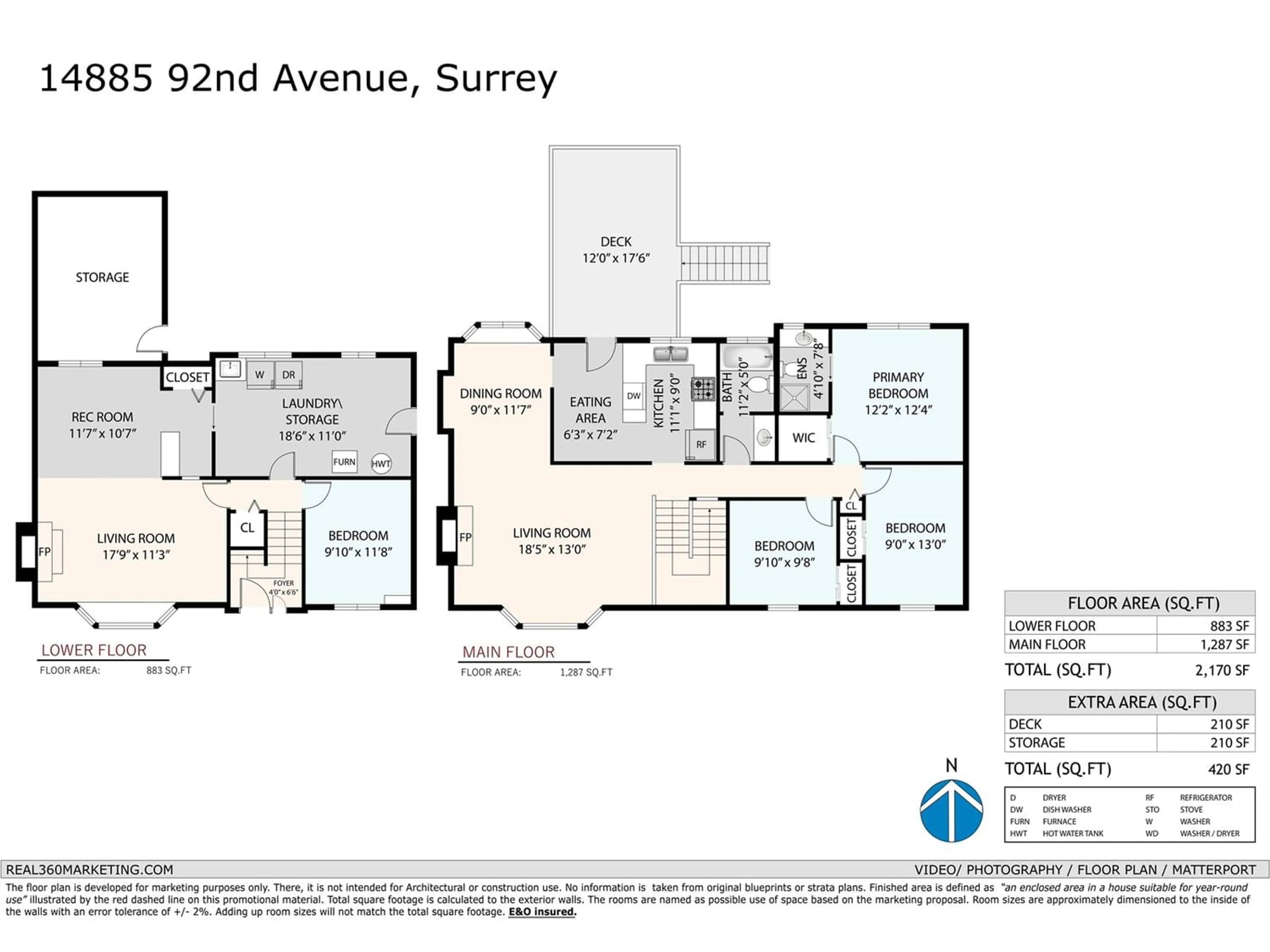 Floor plan for 14885 92 AVENUE, Surrey British Columbia V3R1B9