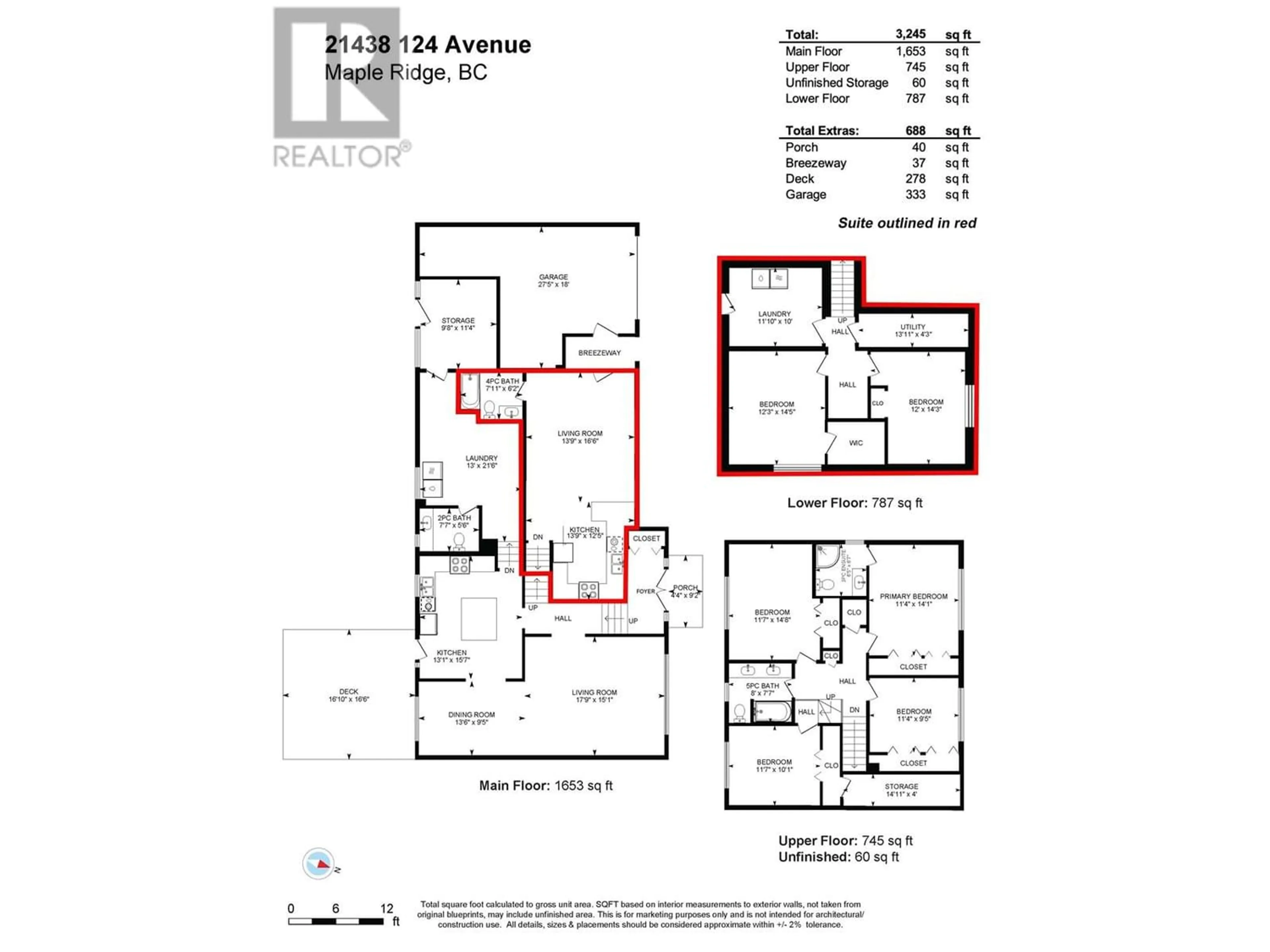 Floor plan for 21438 124 AVENUE, Maple Ridge British Columbia V2X4H3