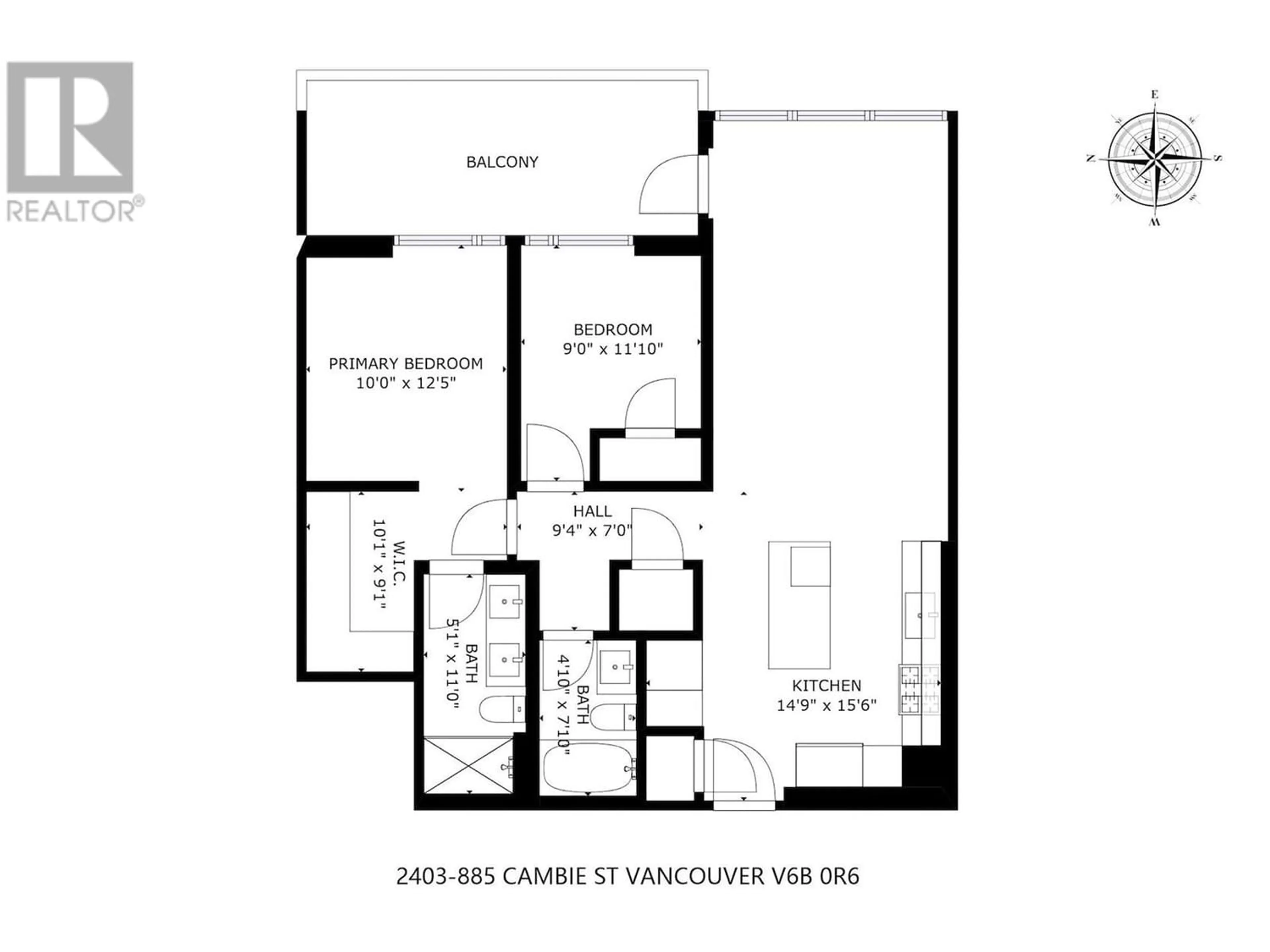 Floor plan for 2403 885 CAMBIE STREET, Vancouver British Columbia V6B0R6