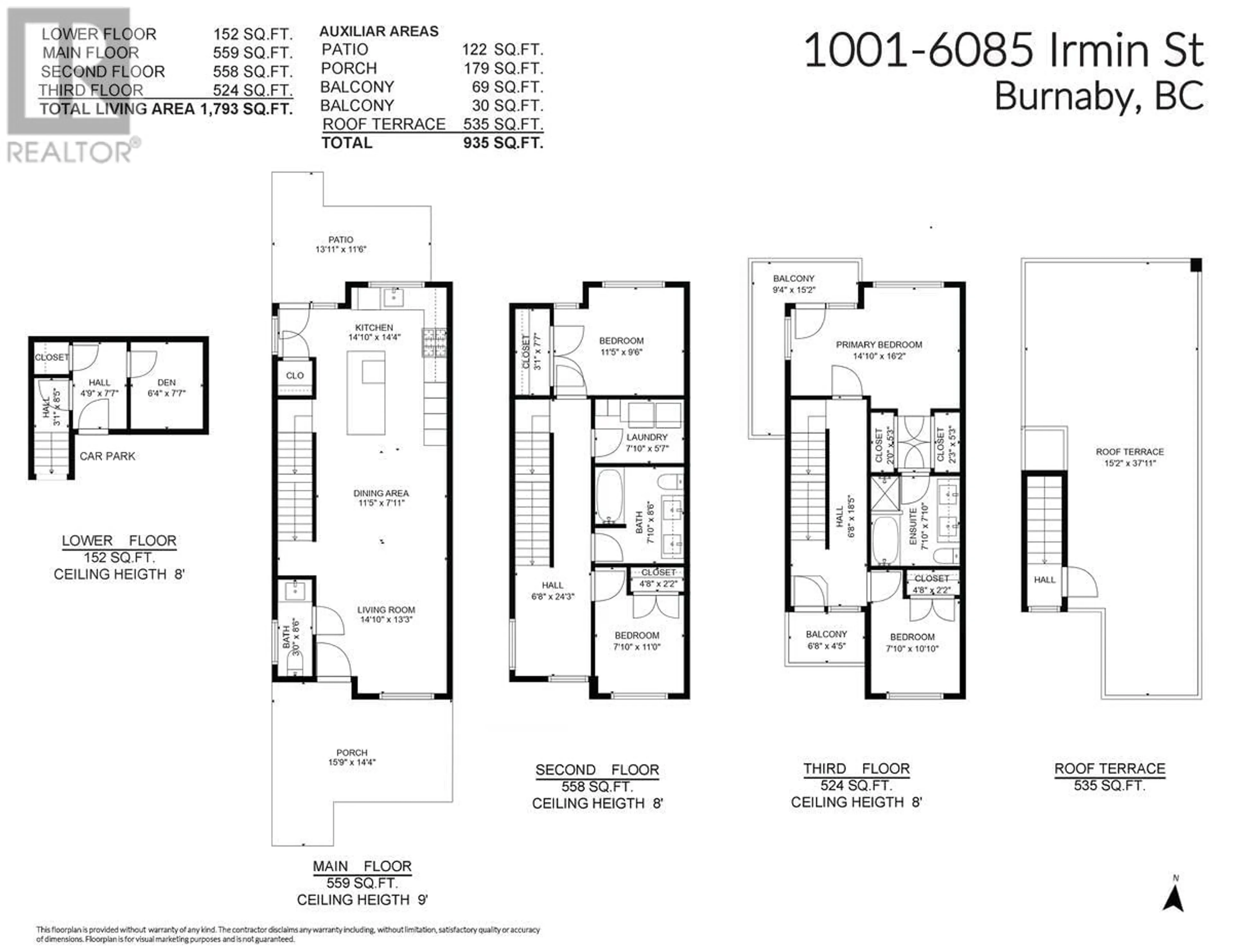 Floor plan for 1001 6085 IRMIN STREET, Burnaby British Columbia V5J5C5