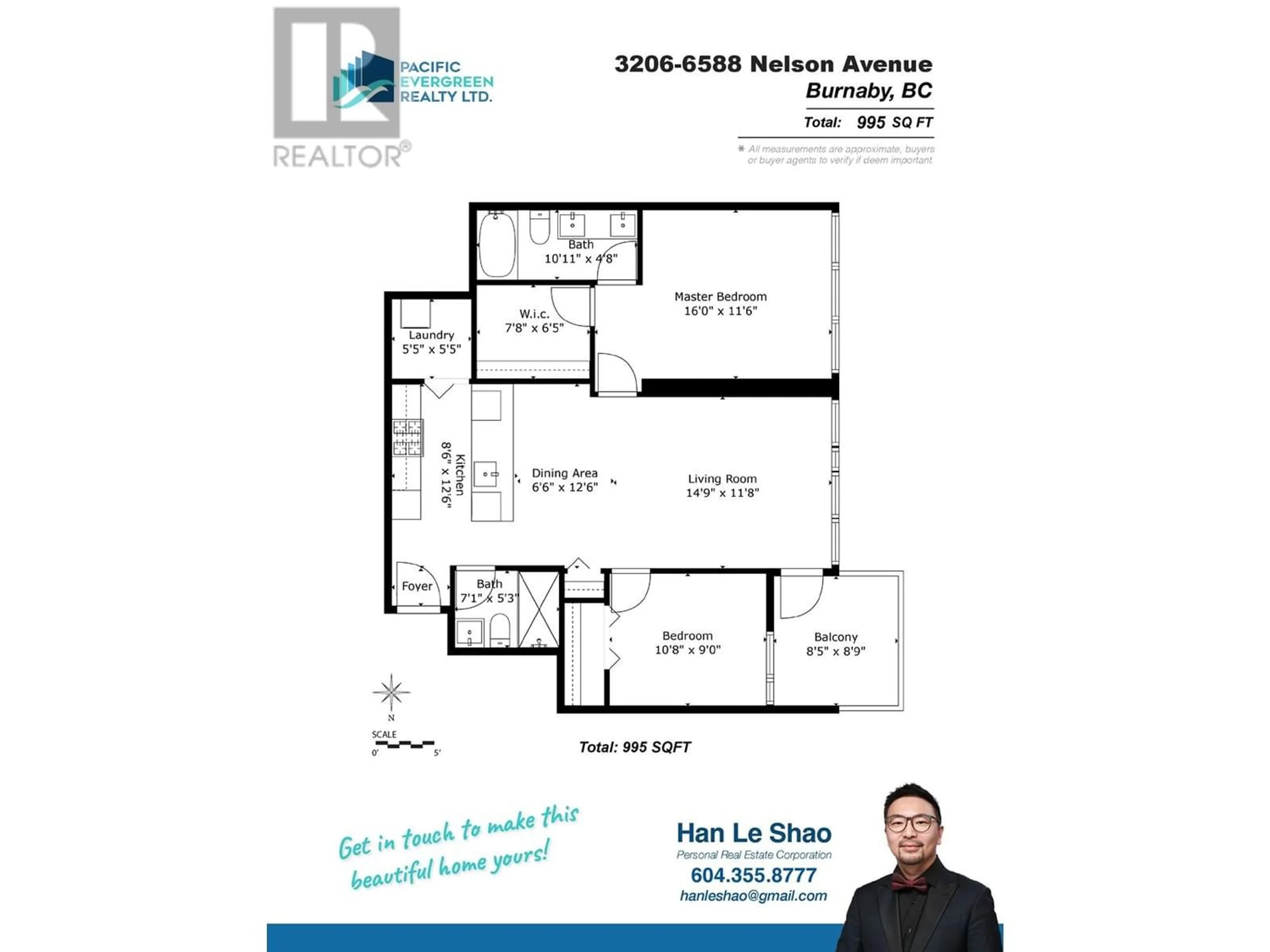 Floor plan for 3206 6588 NELSON AVENUE, Burnaby British Columbia V5H0E8