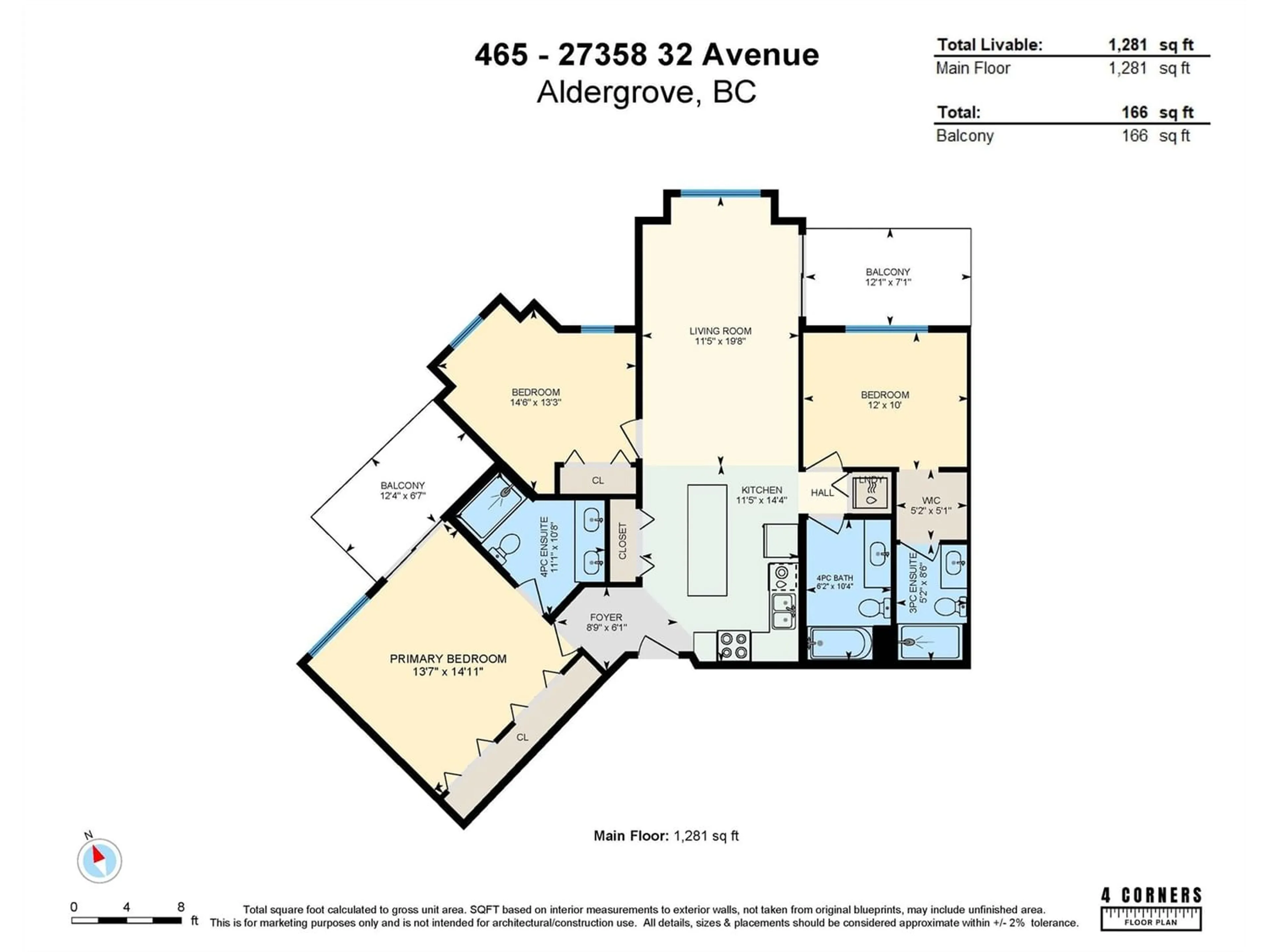 Floor plan for 465 27358 32 AVENUE, Langley British Columbia V4W3M5