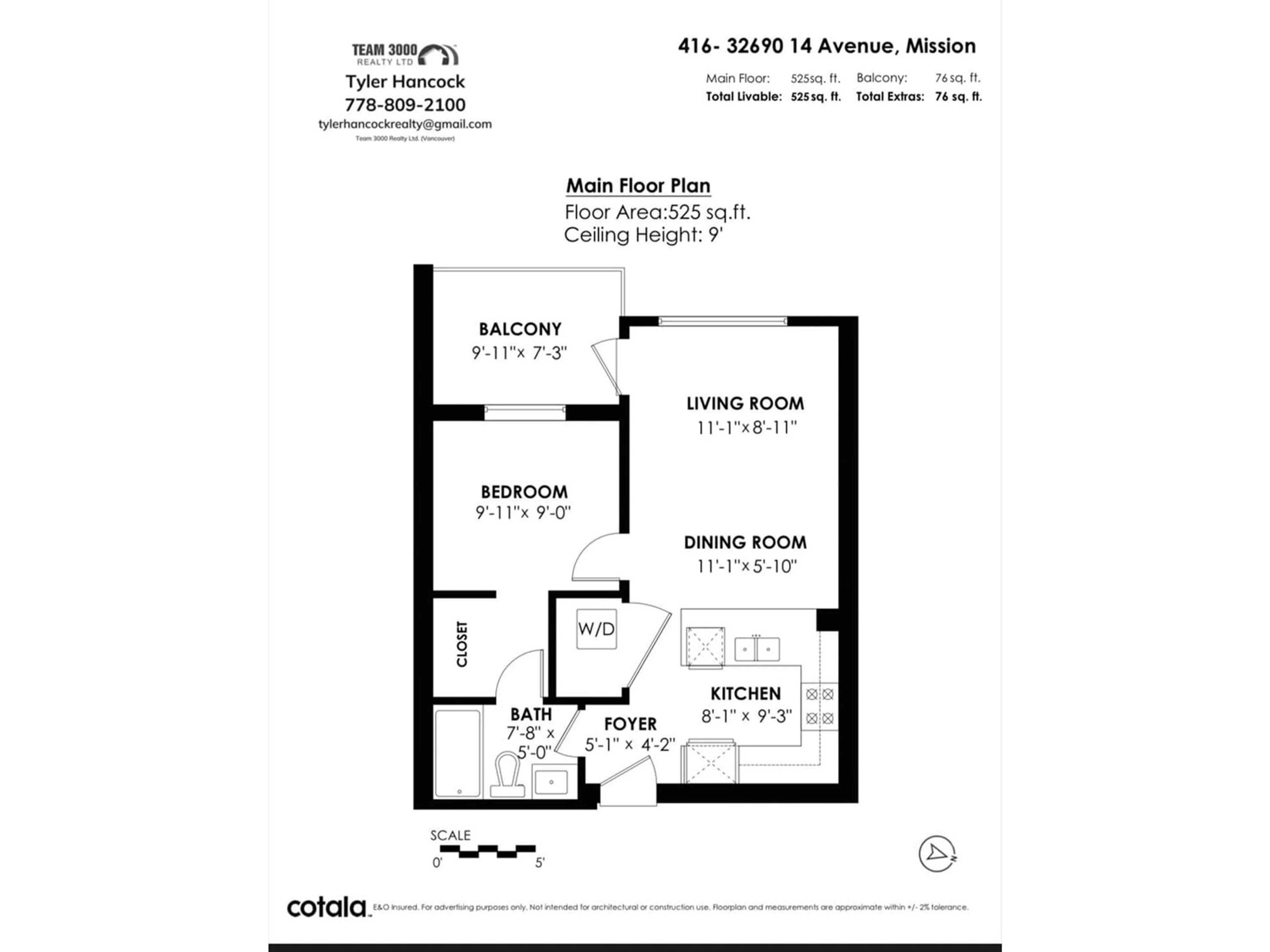 Floor plan for 416 32690 14TH AVENUE, Mission British Columbia V2V0K5