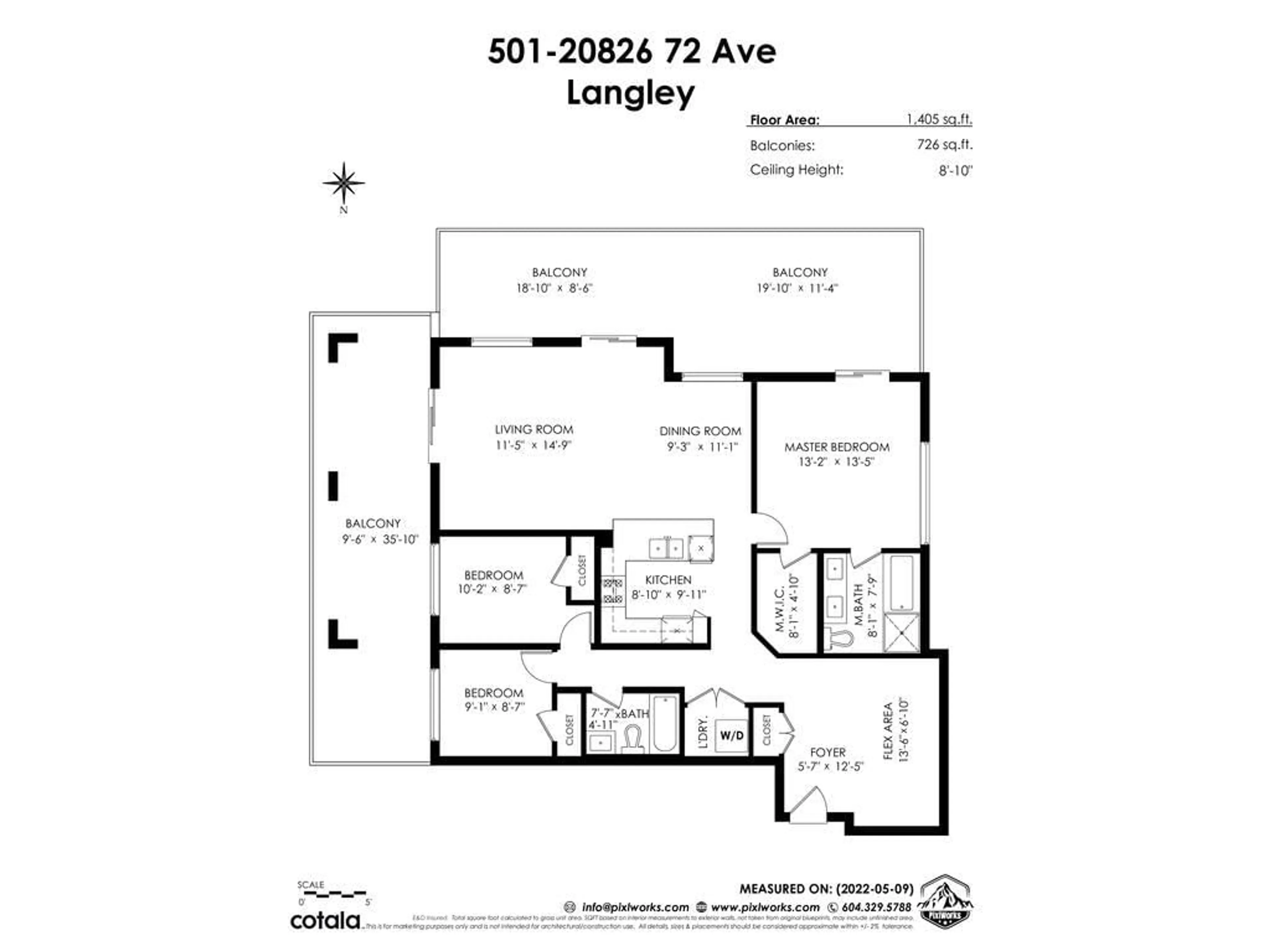 Floor plan for 501 20826 72 AVENUE, Langley British Columbia V2Y0Z9