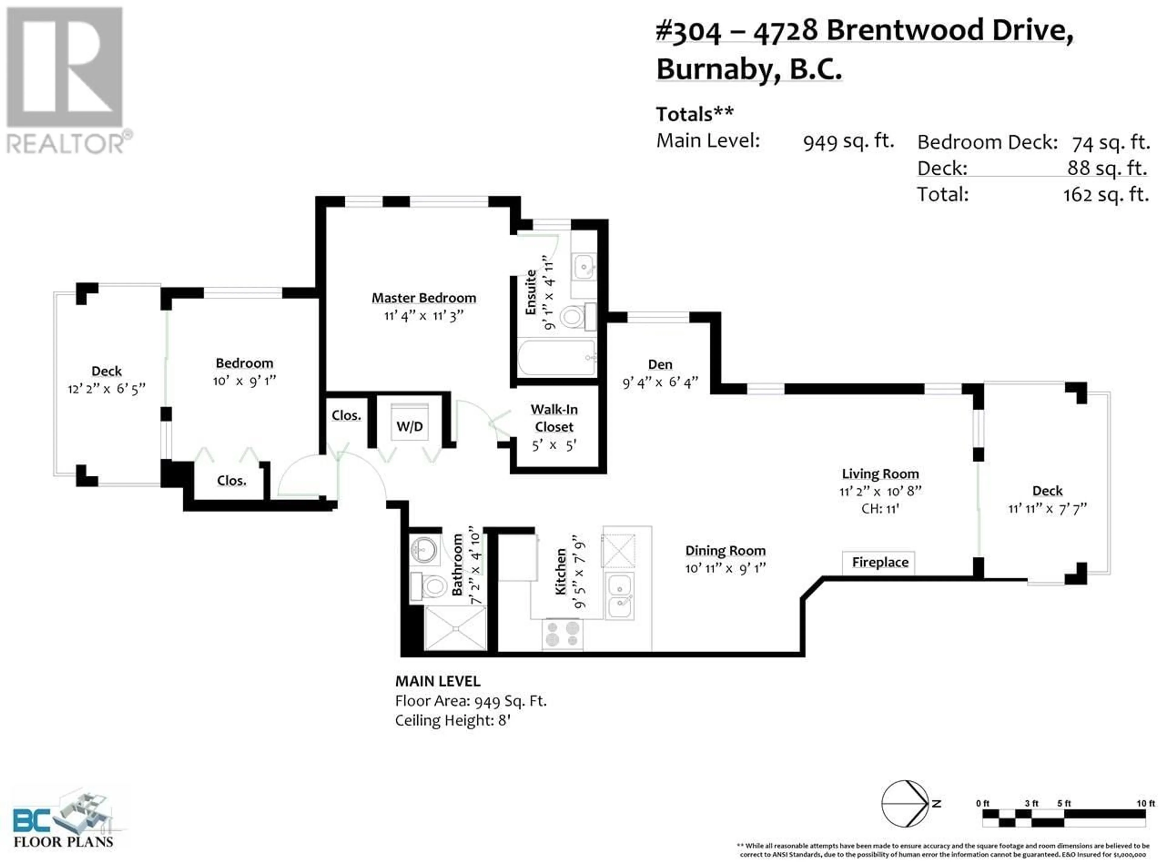 Floor plan for 304 4728 BRENTWOOD DRIVE, Burnaby British Columbia V5C0G2