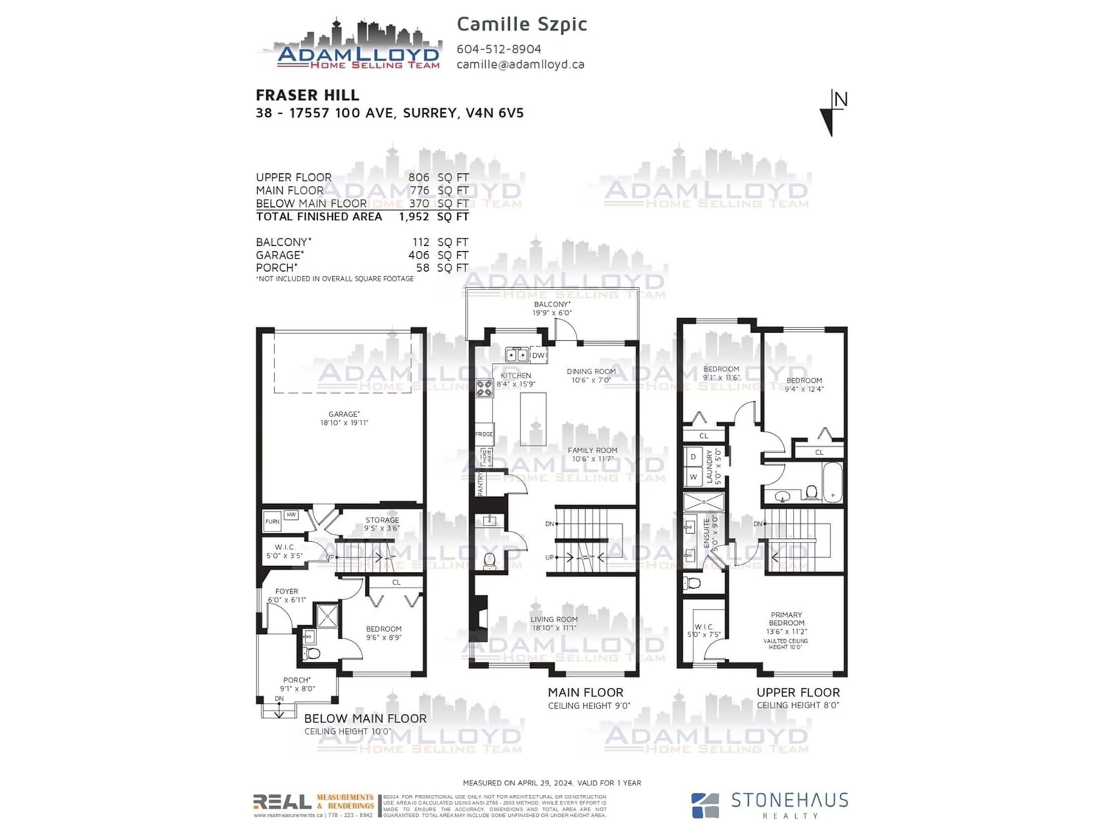 Floor plan for 38 17557 100 AVENUE, Surrey British Columbia V4N6V5