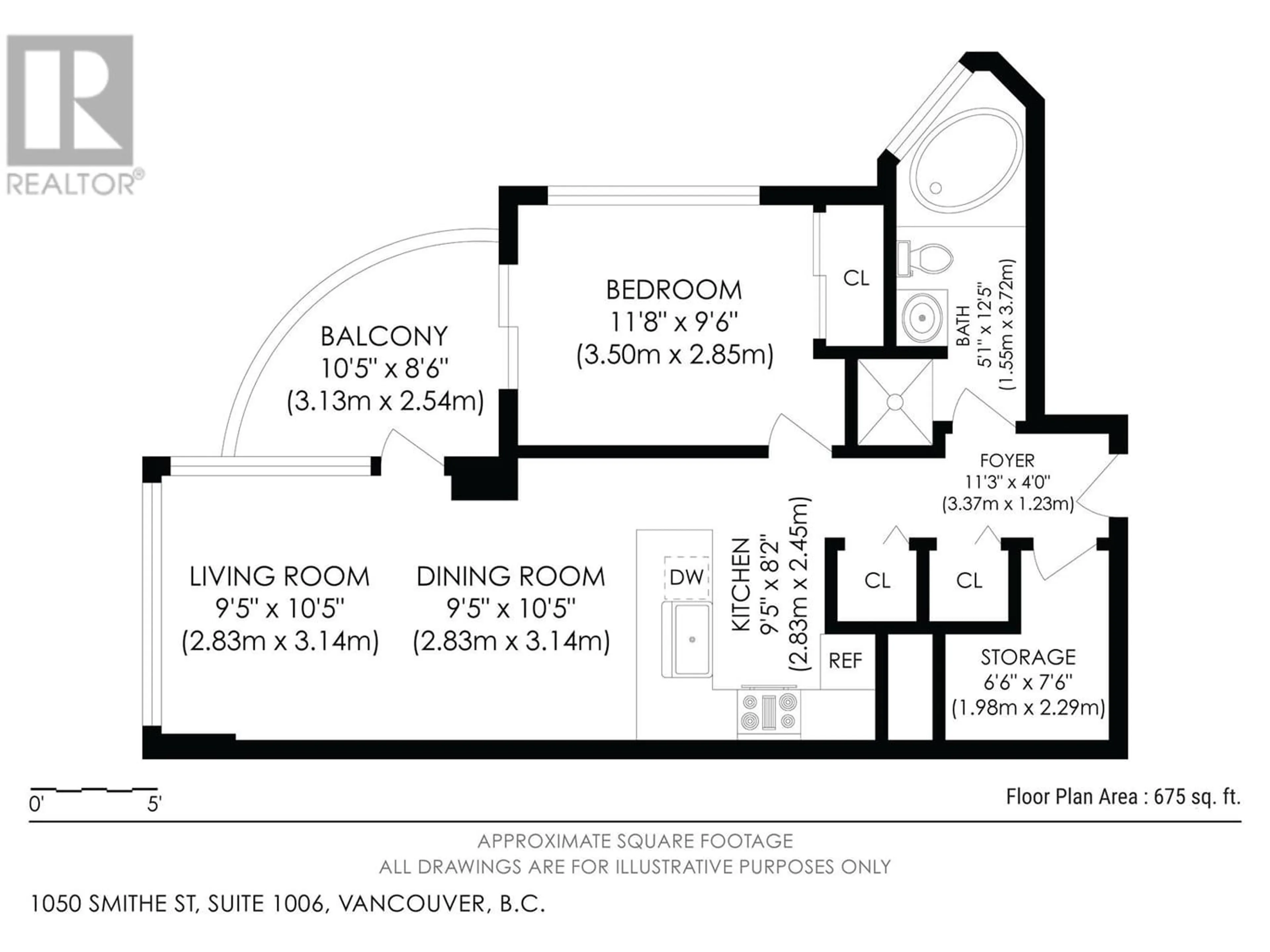 Floor plan for 1006 1050 SMITHE STREET, Vancouver British Columbia V6E4T4