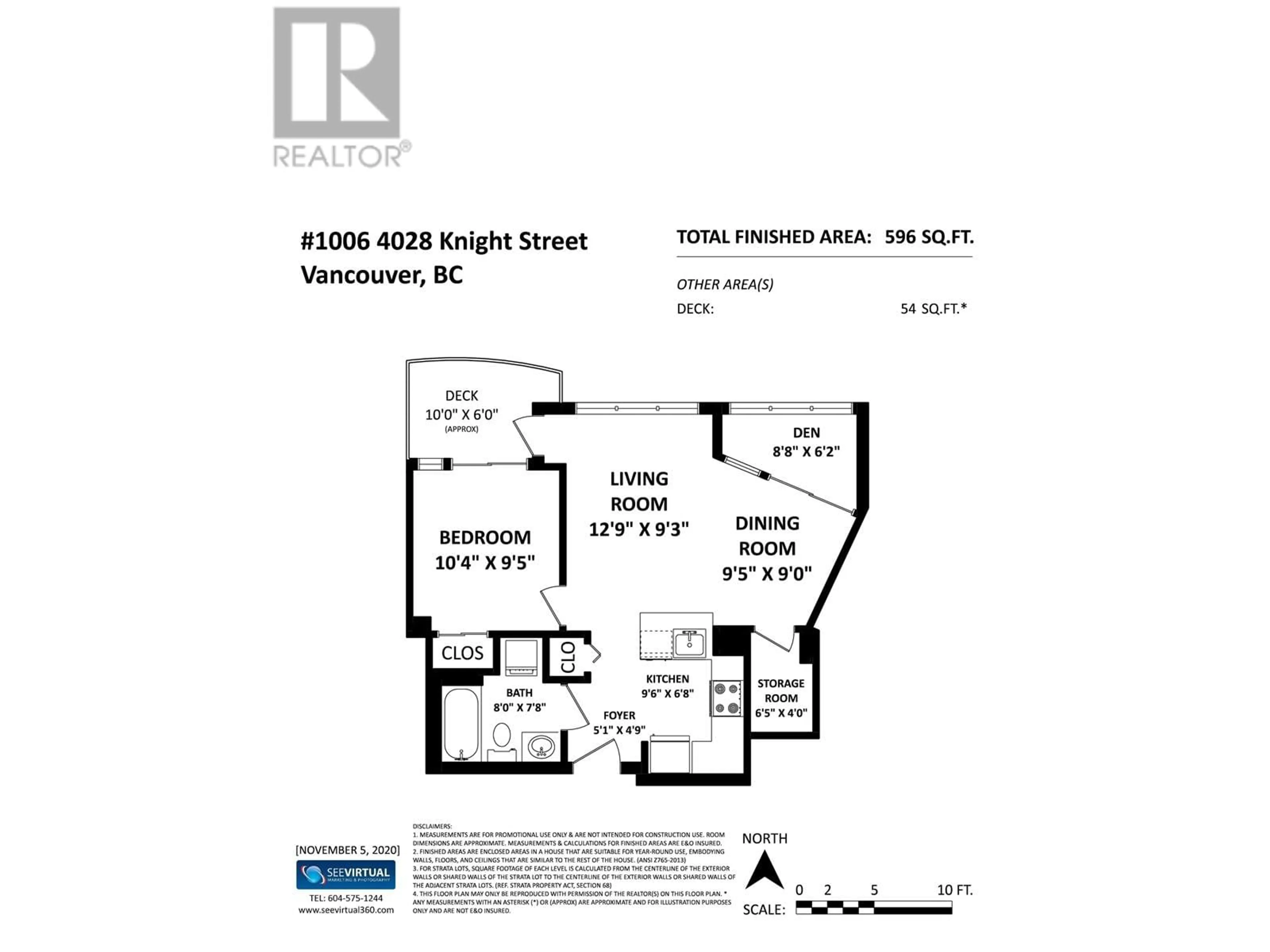 Floor plan for 1006 4028 KNIGHT STREET, Vancouver British Columbia V5N5Y8