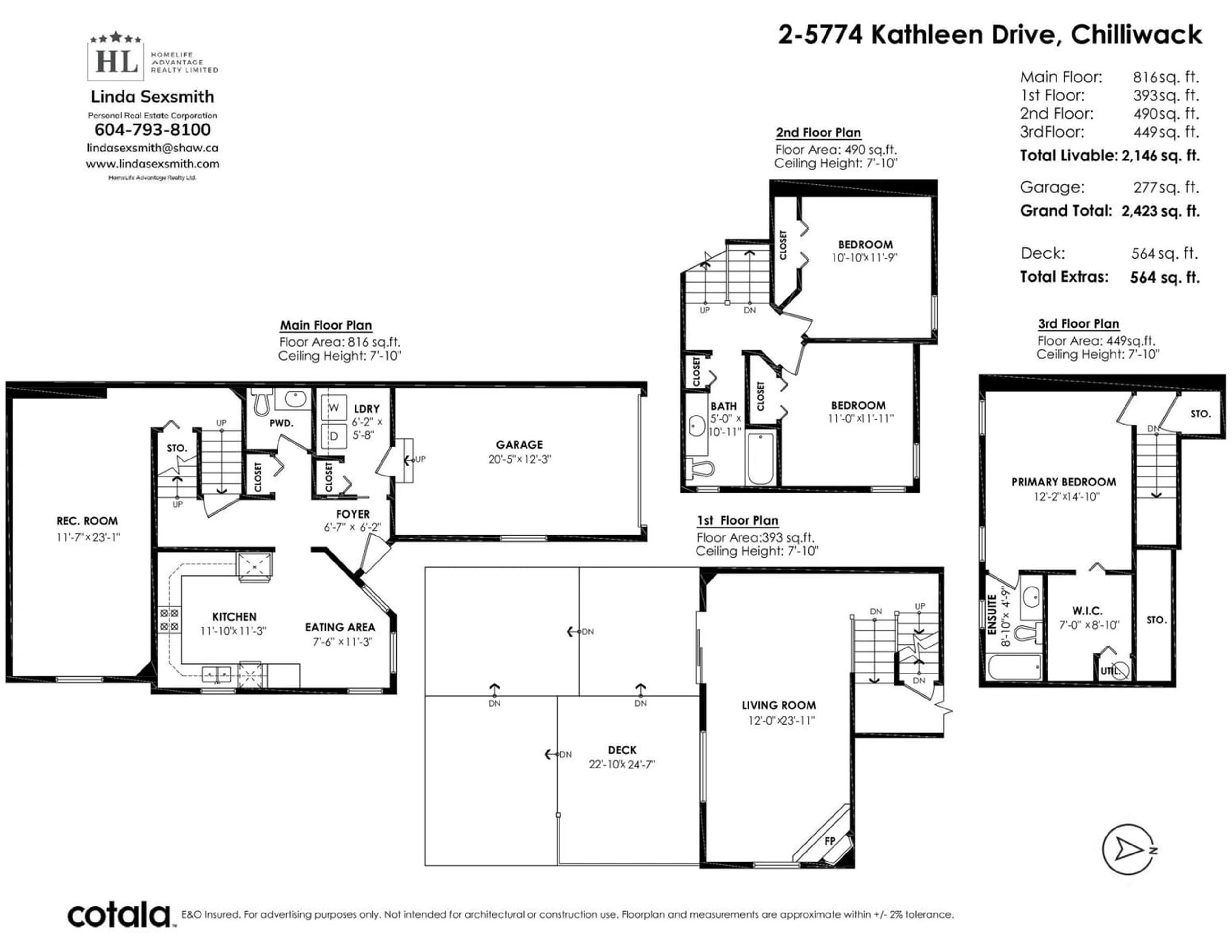 Floor plan for 2 5774 KATHLEEN DRIVE, Chilliwack British Columbia V2R3G2