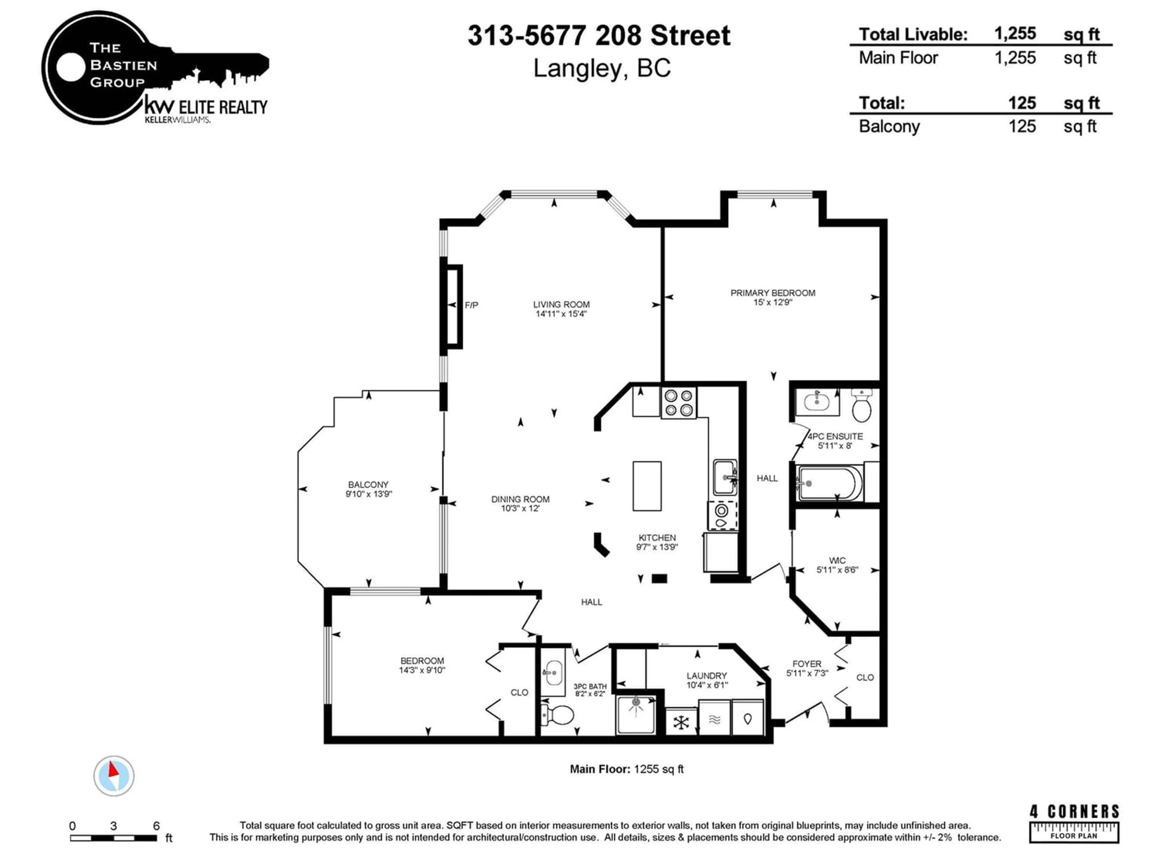 Floor plan for 313 5677 208 STREET, Langley British Columbia V3A8J5