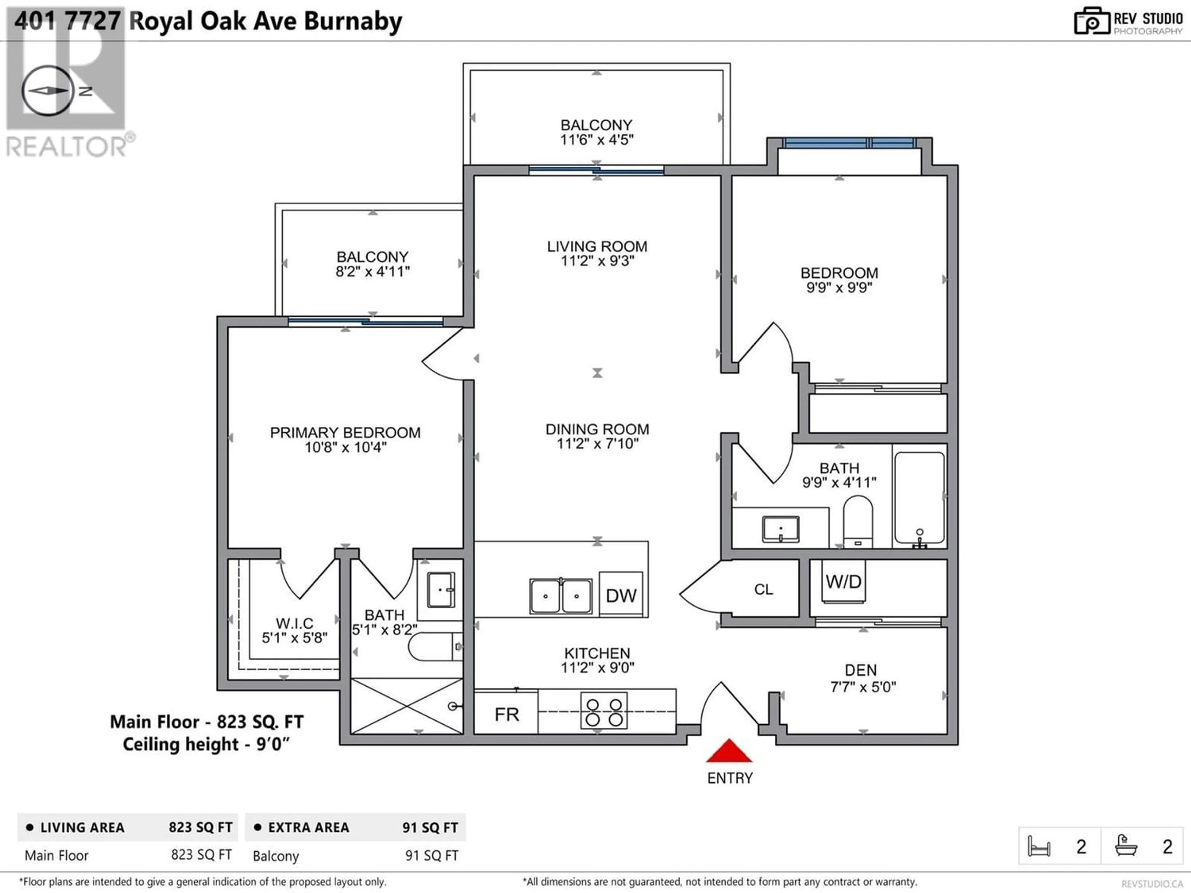 Floor plan for 401 7727 ROYAL OAK AVENUE, Burnaby British Columbia V5J4K2