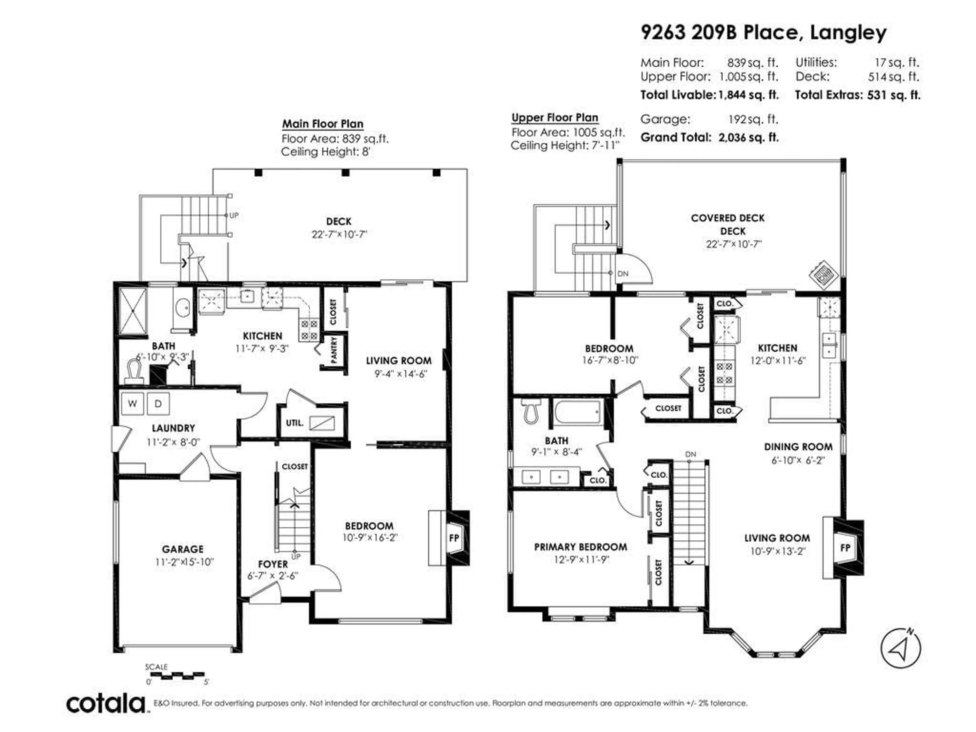 Floor plan for 9263 209B PLACE, Langley British Columbia V1M1T1