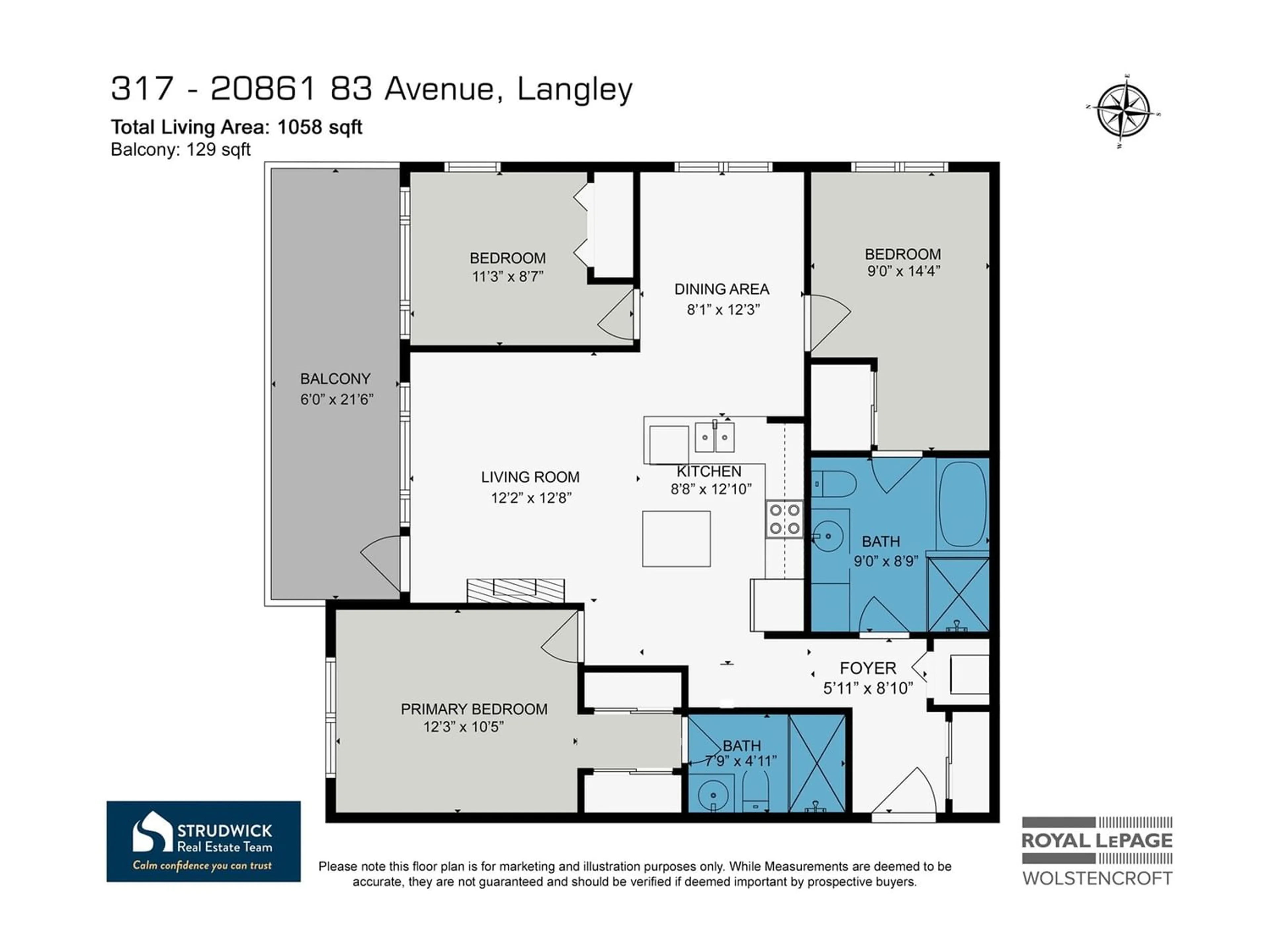 Floor plan for 317 20861 83 AVENUE, Langley British Columbia V2Y0M8