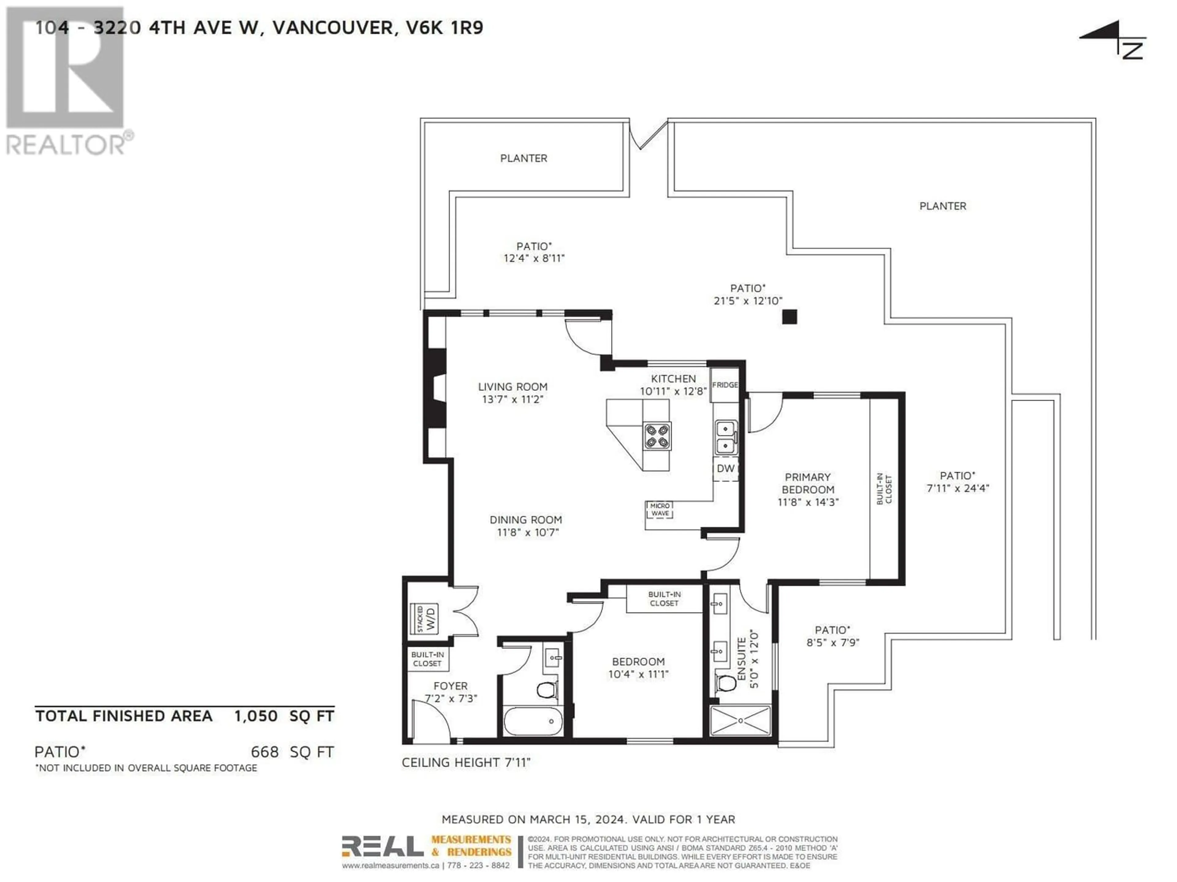 Floor plan for 104 3220 W 4TH AVENUE, Vancouver British Columbia V6K1R9