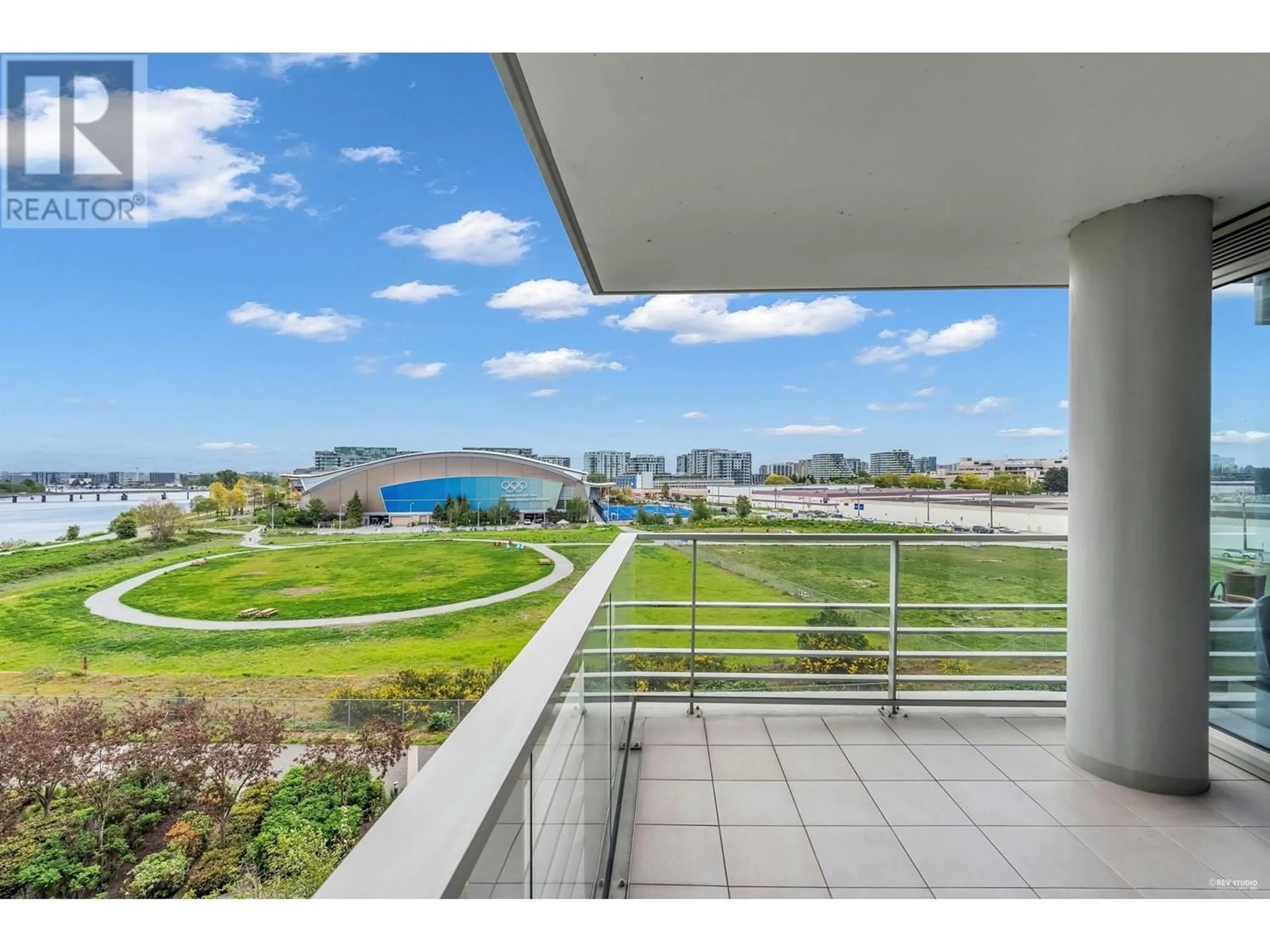 Balcony in the apartment, the fenced backyard for 502 5111 BRIGHOUSE WAY, Richmond British Columbia V7C0A6