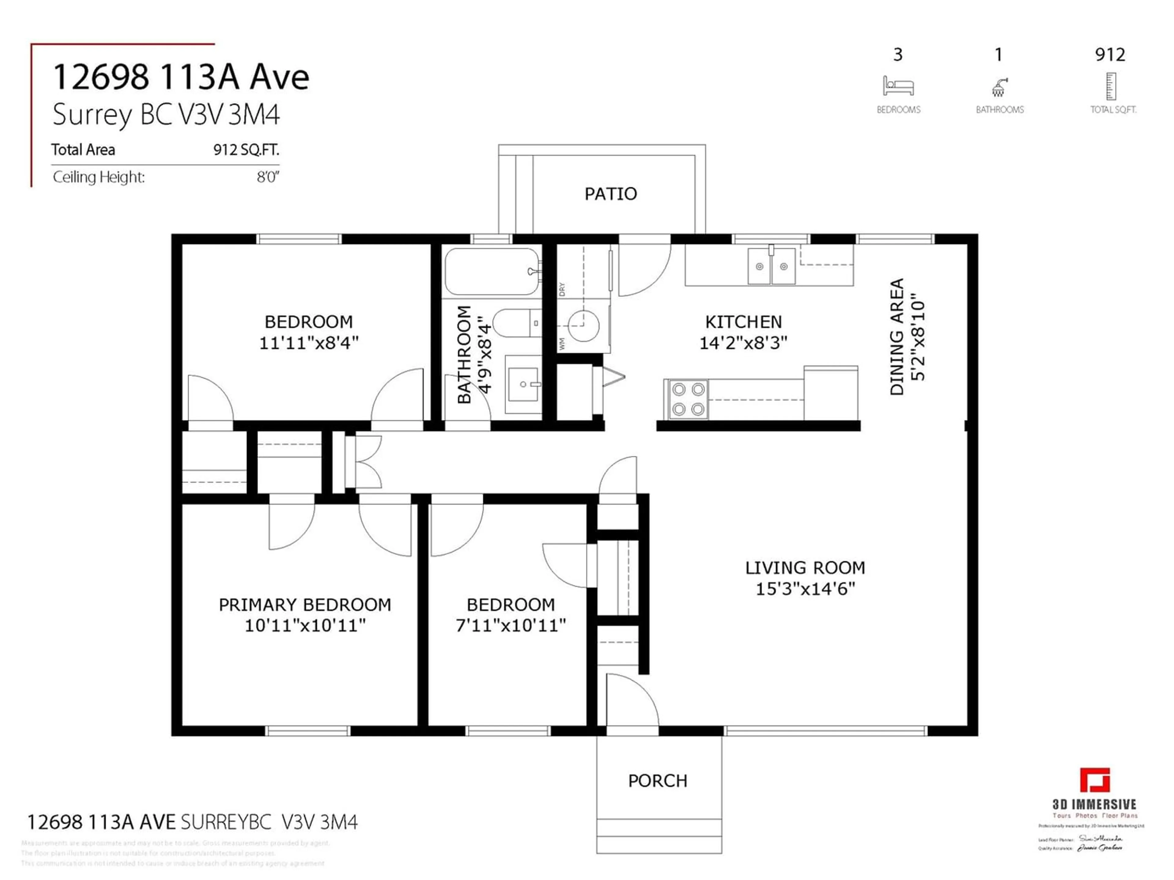 Floor plan for 12698 113A AVENUE, Surrey British Columbia V3V3M4