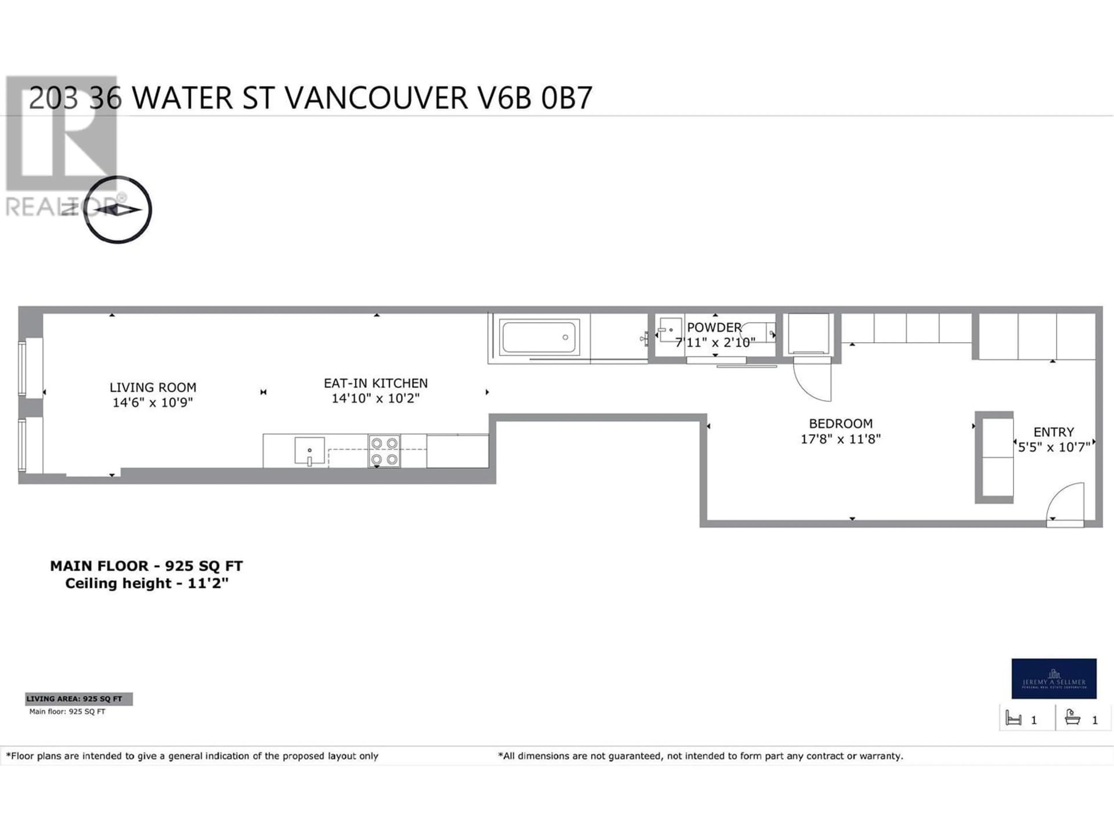 Floor plan for 203 36 WATER STREET, Vancouver British Columbia V6B0B7