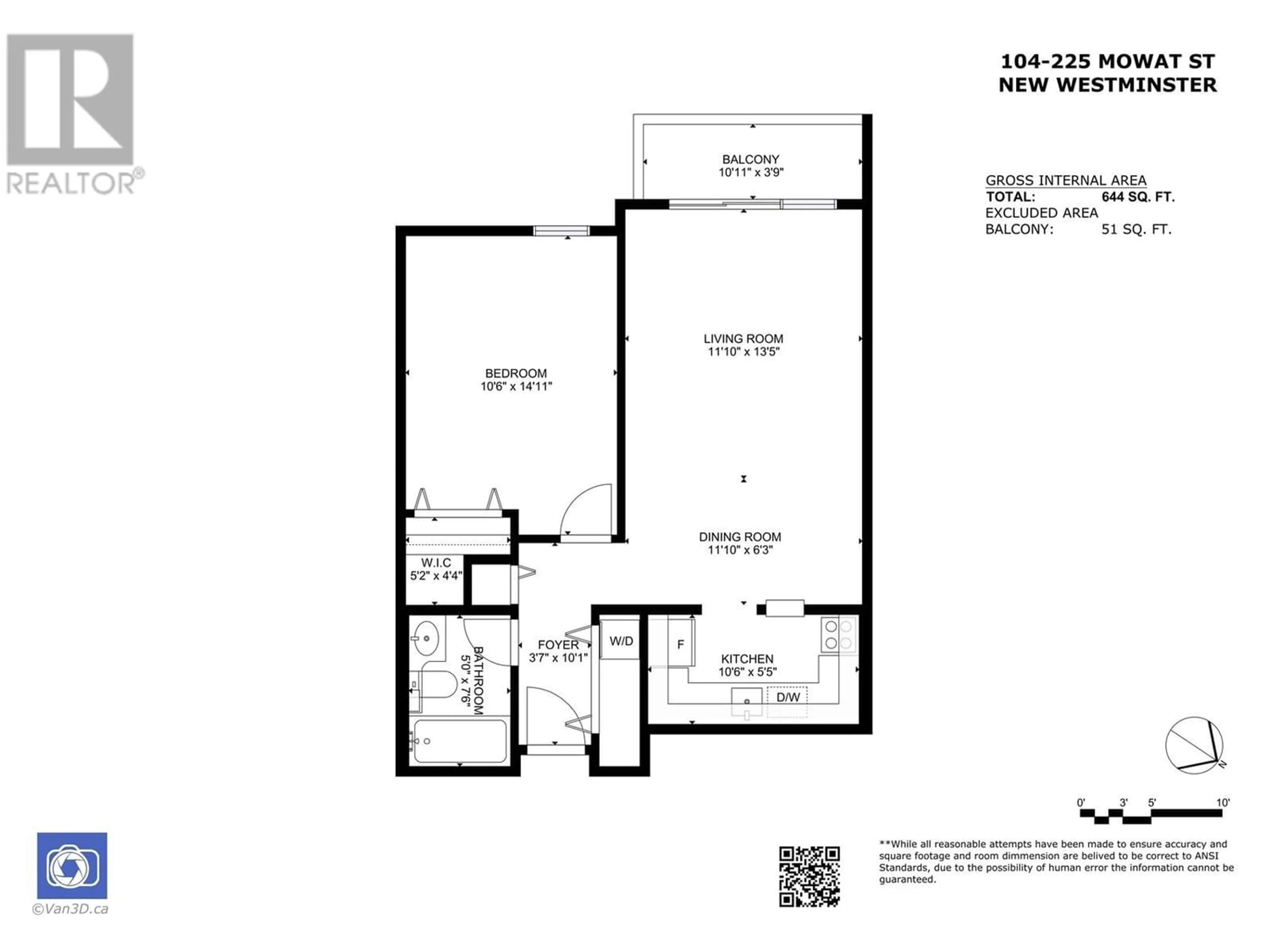 Floor plan for 104 225 MOWAT STREET, New Westminster British Columbia V3M4B1