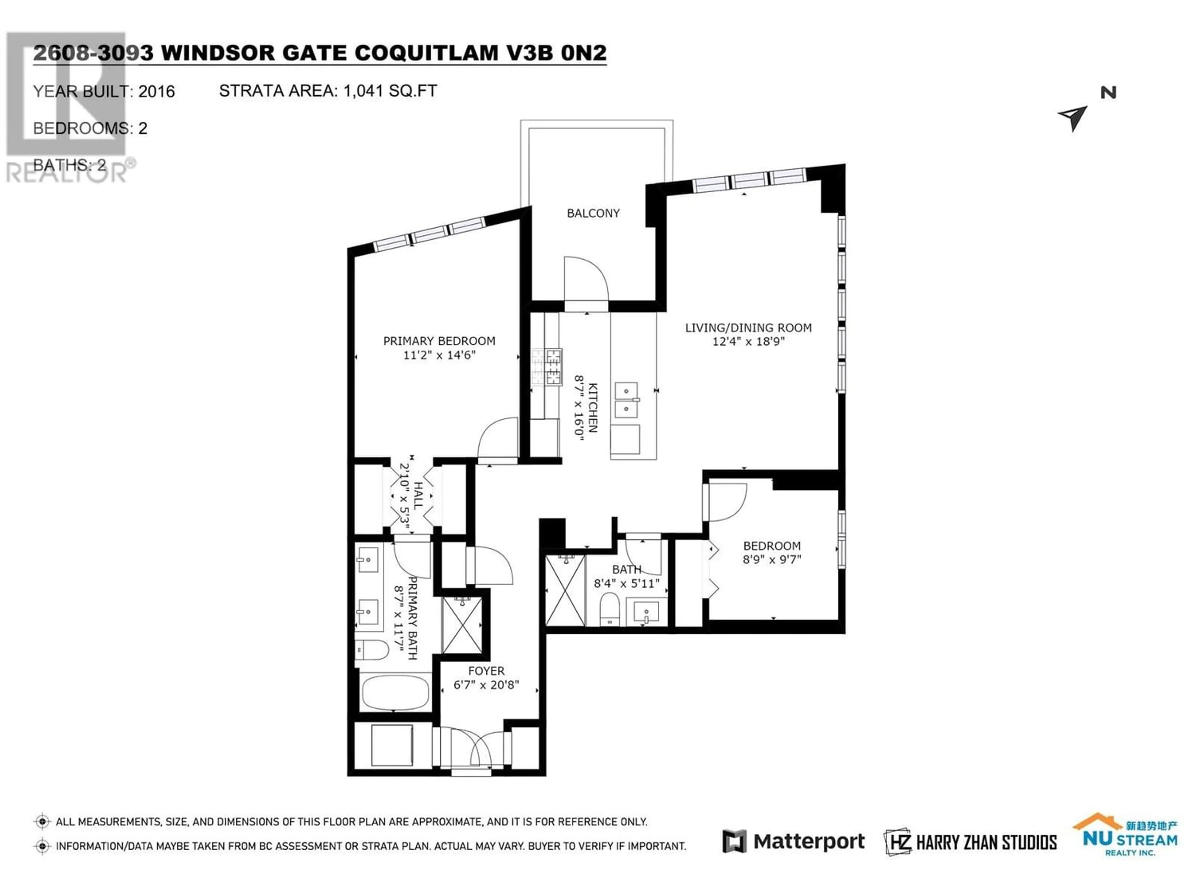 Floor plan for 2608 3093 WINDSOR GATE, Coquitlam British Columbia V3B0N2