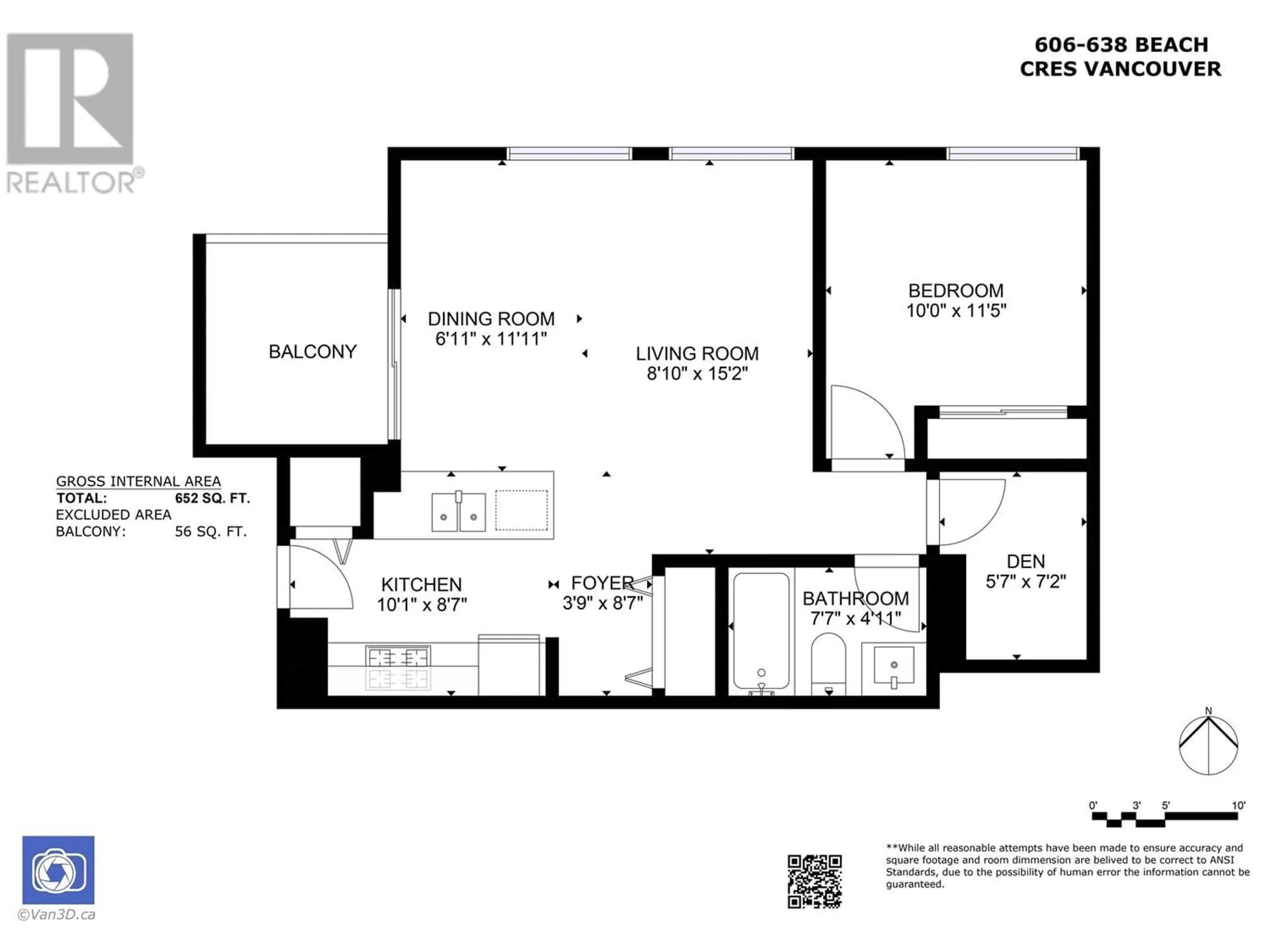 Floor plan for 606 638 BEACH CRESCENT, Vancouver British Columbia V6Z3H4