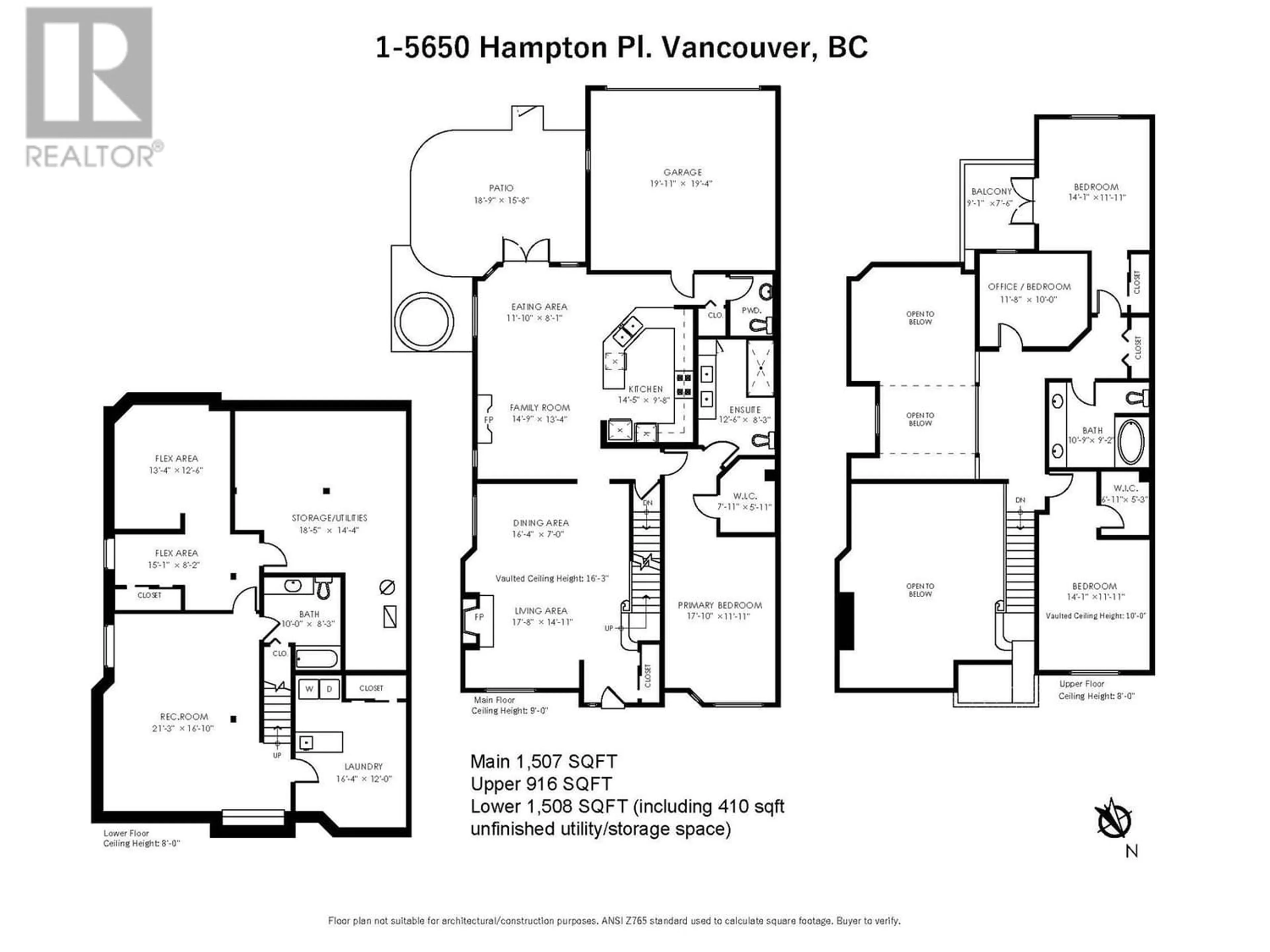 Floor plan for 1 5650 HAMPTON PLACE, Vancouver British Columbia V6T2G5