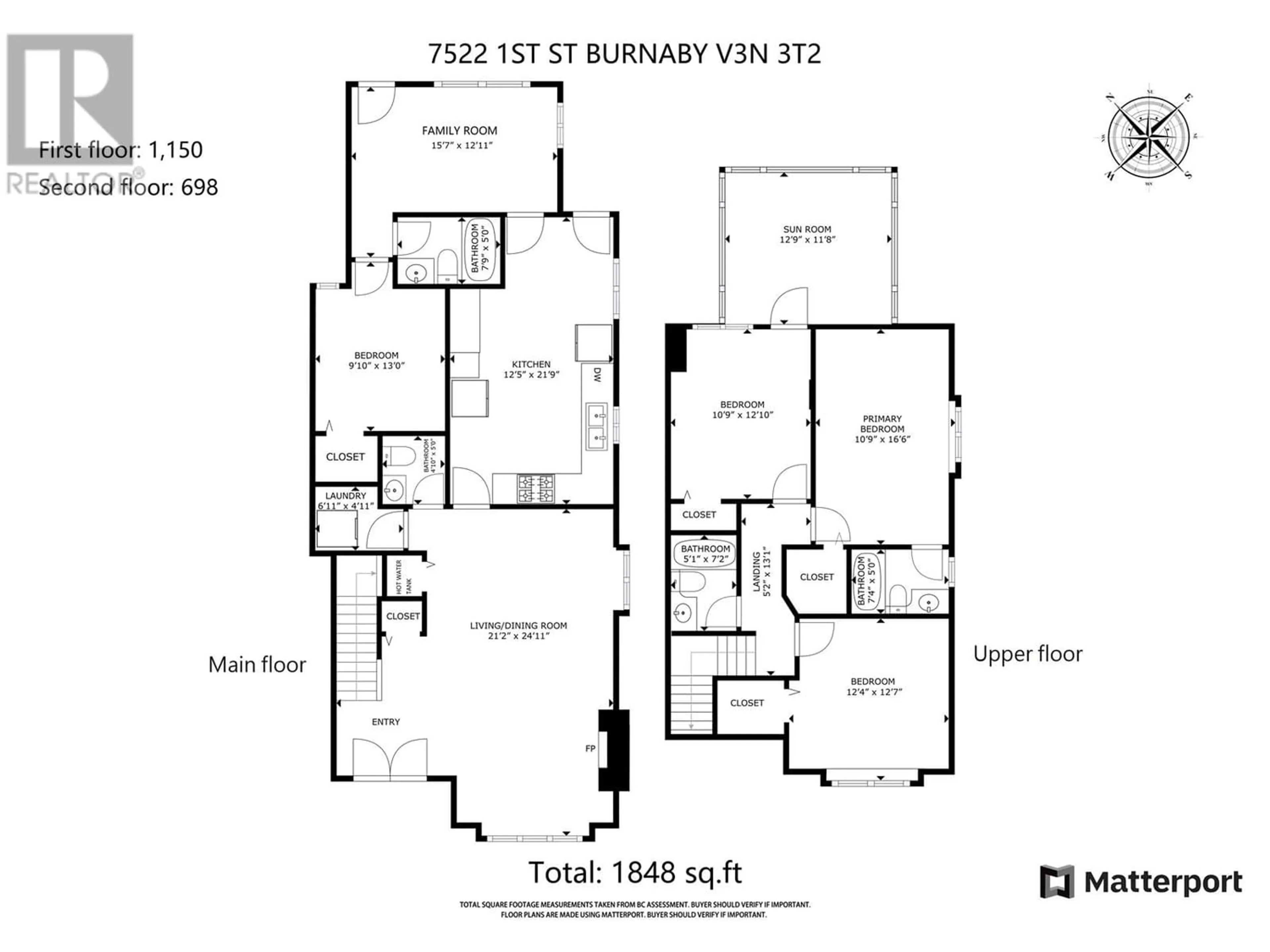 Floor plan for 7522 1ST STREET, Burnaby British Columbia V3N3T2