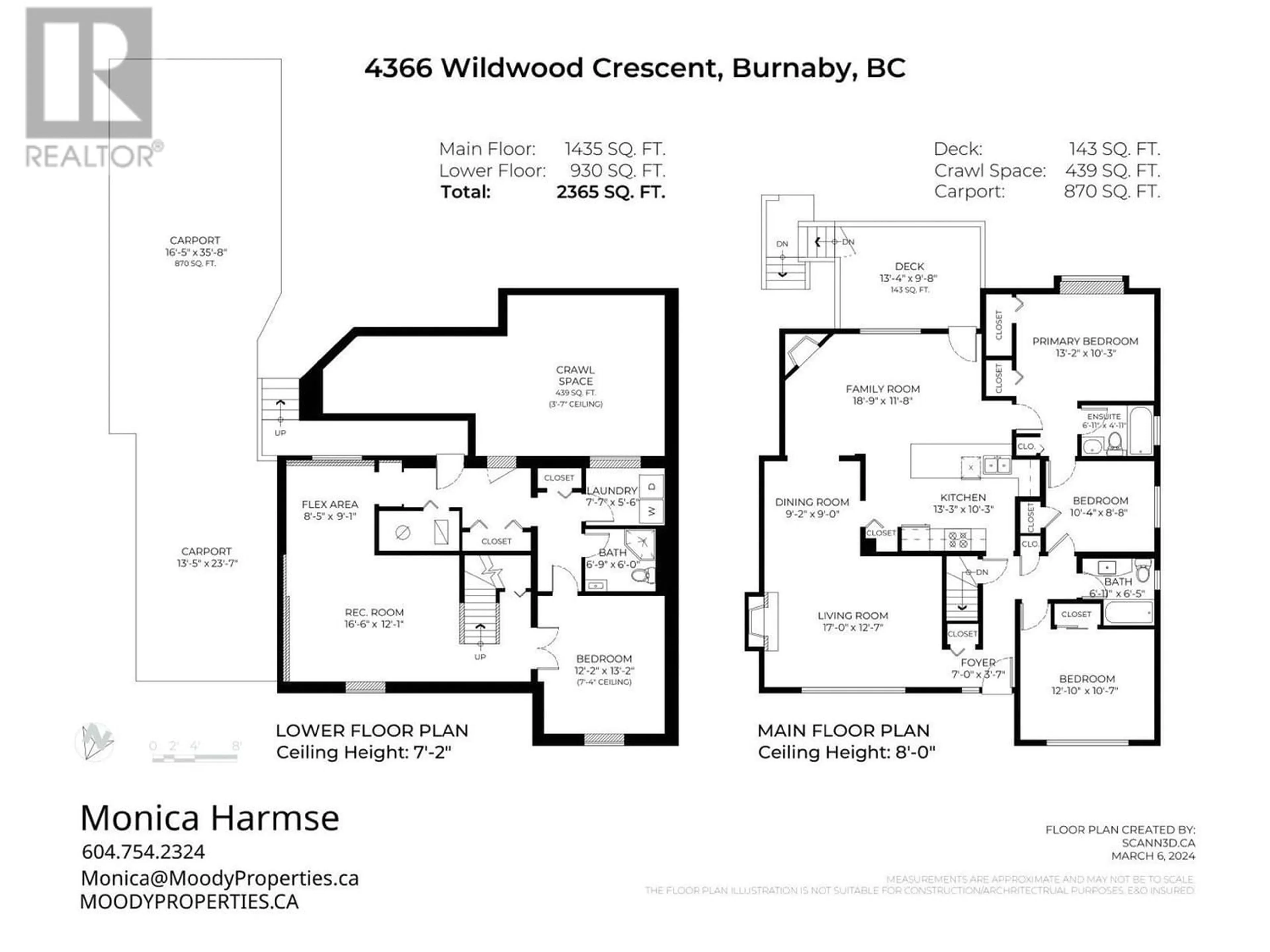 Floor plan for 4366 WILDWOOD CRESCENT, Burnaby British Columbia V5G2M4