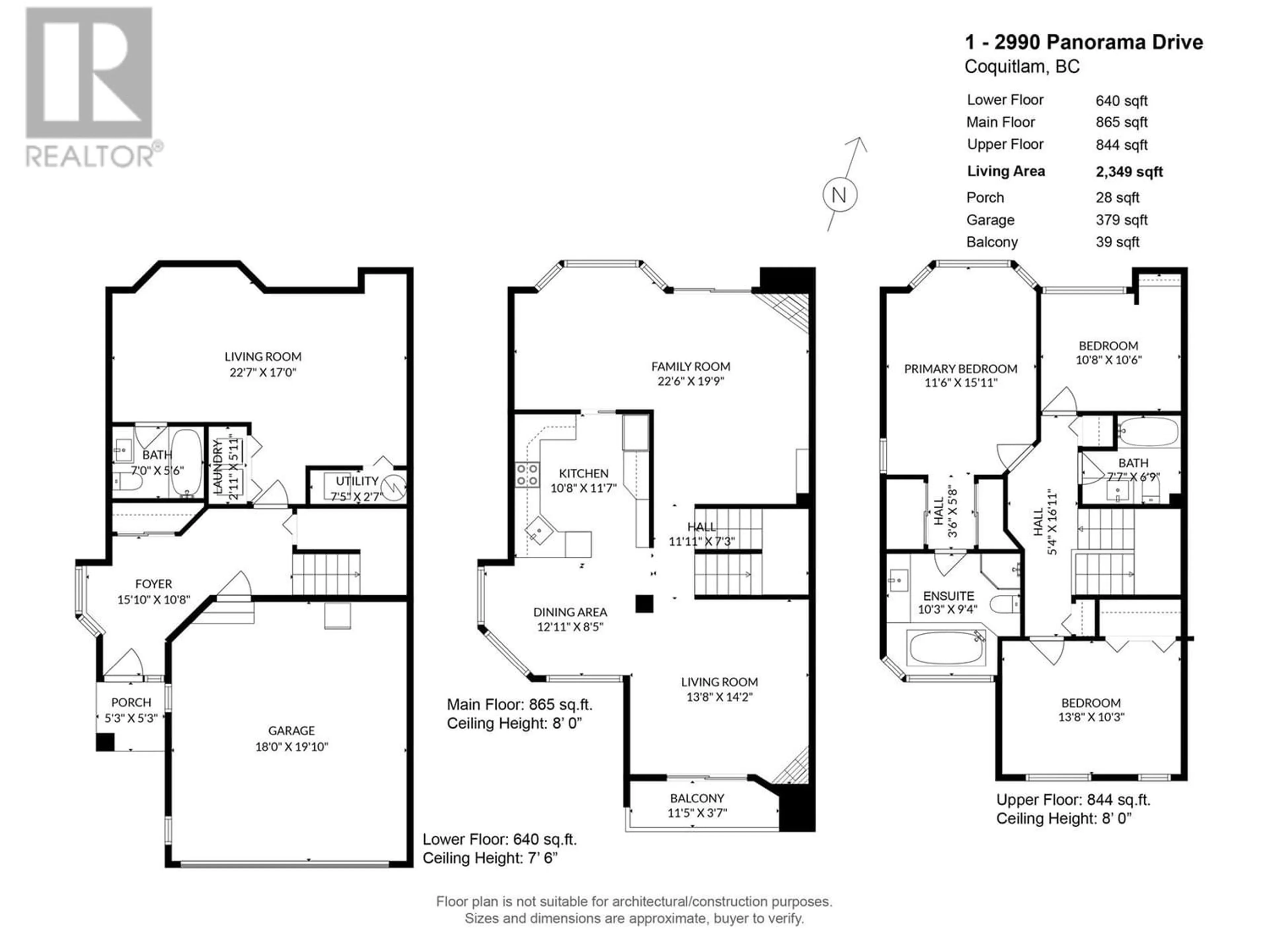 Floor plan for 1 2990 PANORAMA DRIVE, Coquitlam British Columbia V3E2W5