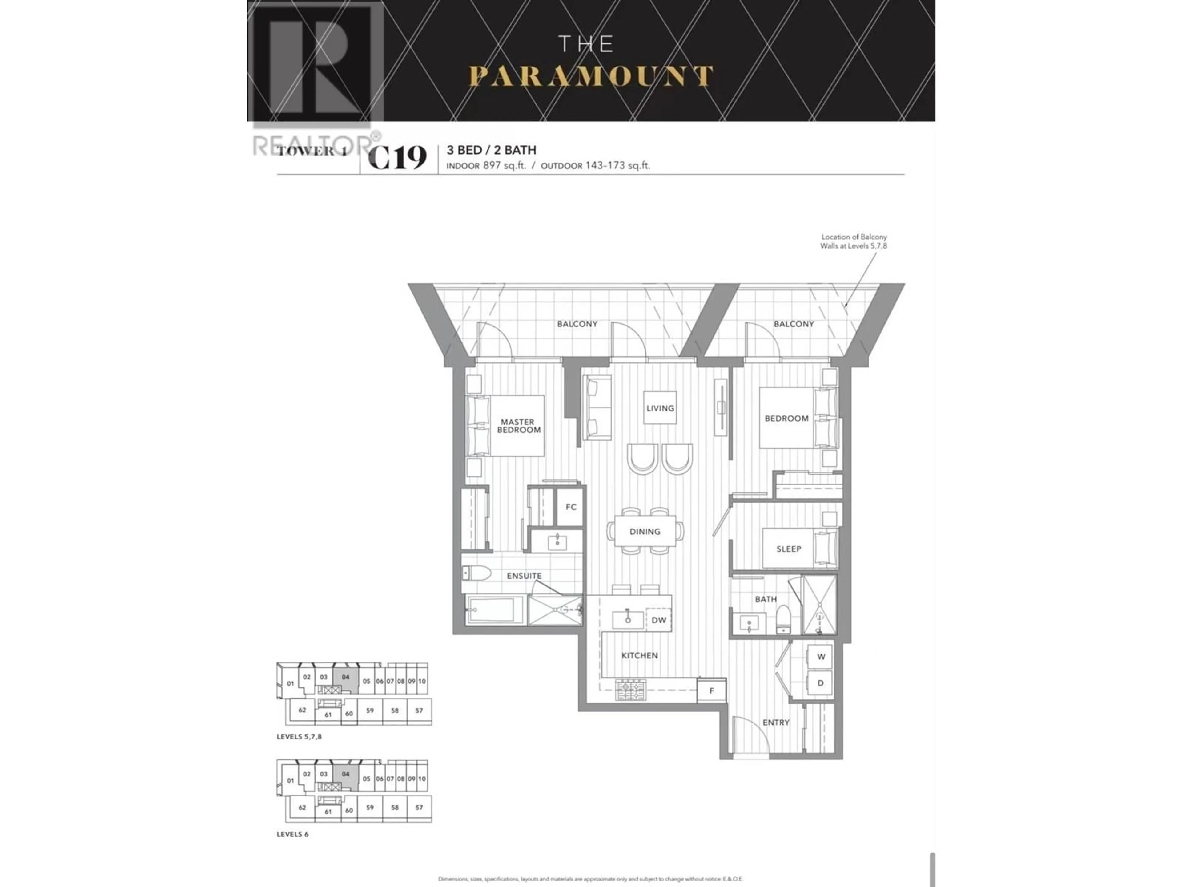 Floor plan for 704 - 6320 NO. 3 ROAD, Richmond British Columbia V6Y0L5