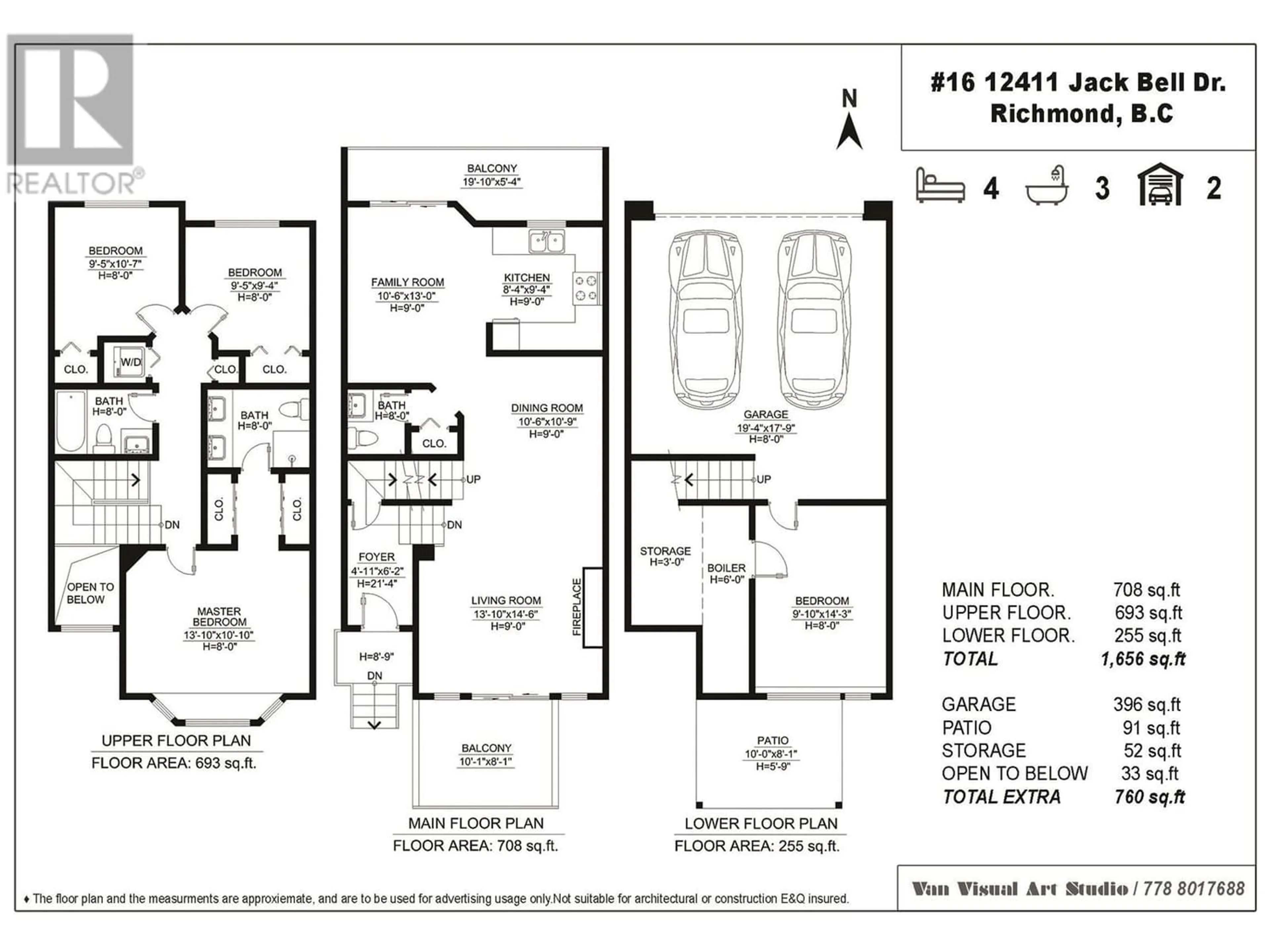 Floor plan for 16 12411 JACK BELL DRIVE, Richmond British Columbia V6V2S5