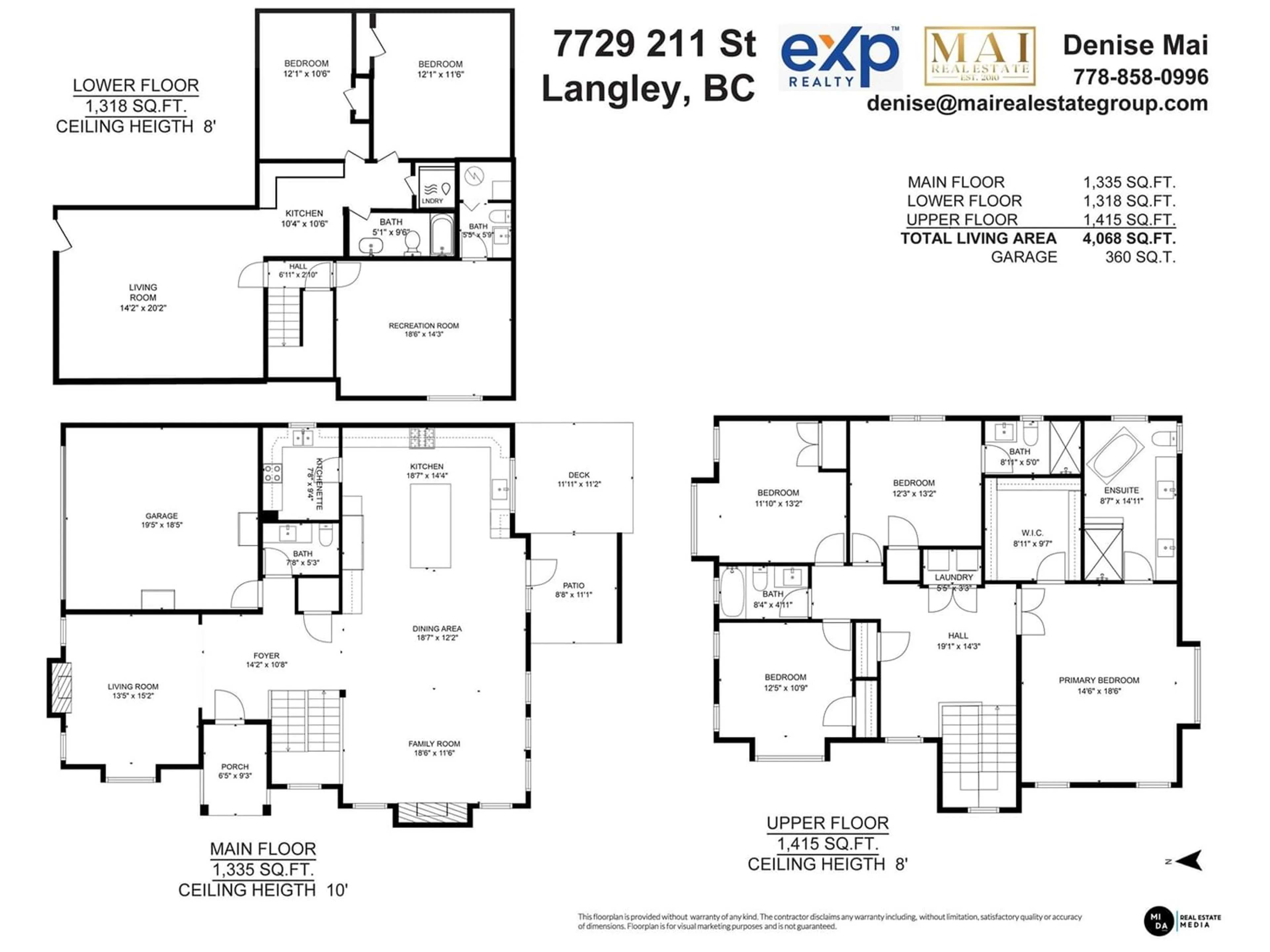 Floor plan for 7729 211 STREET, Langley British Columbia V2Y0W5